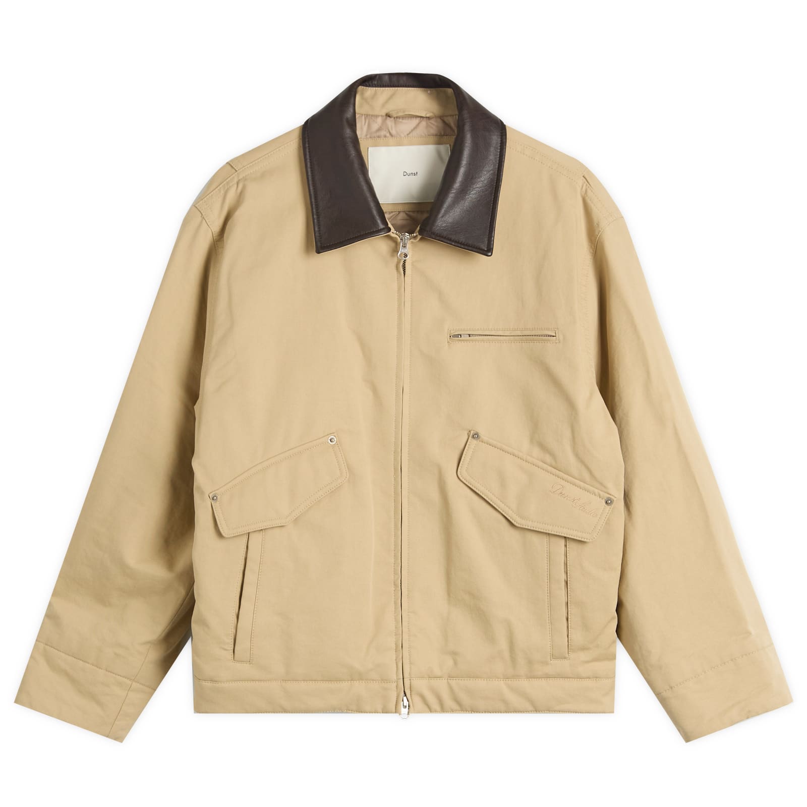 DUNST Women's Canvas Work Jacket in Beige, Size Large 