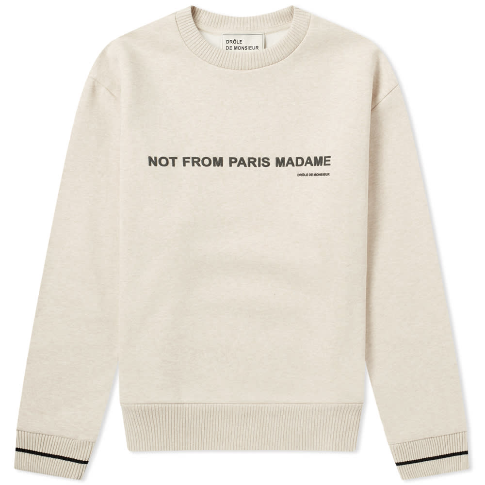 Drôle de Monsieur Straight Slogan Crew Sweat Beige | END. (US)