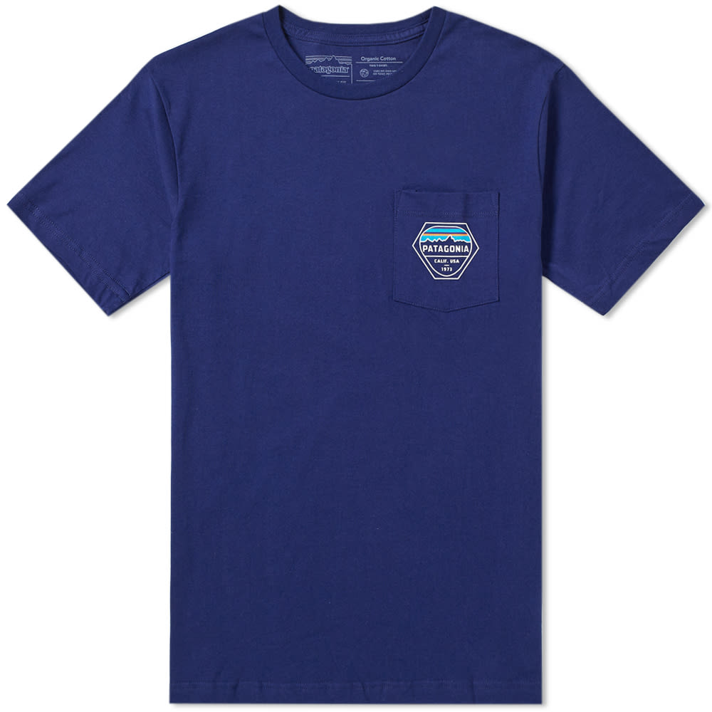 Patagonia Fitz Roy Hex Organic Pocket Tee Classic Navy | END. (UK)