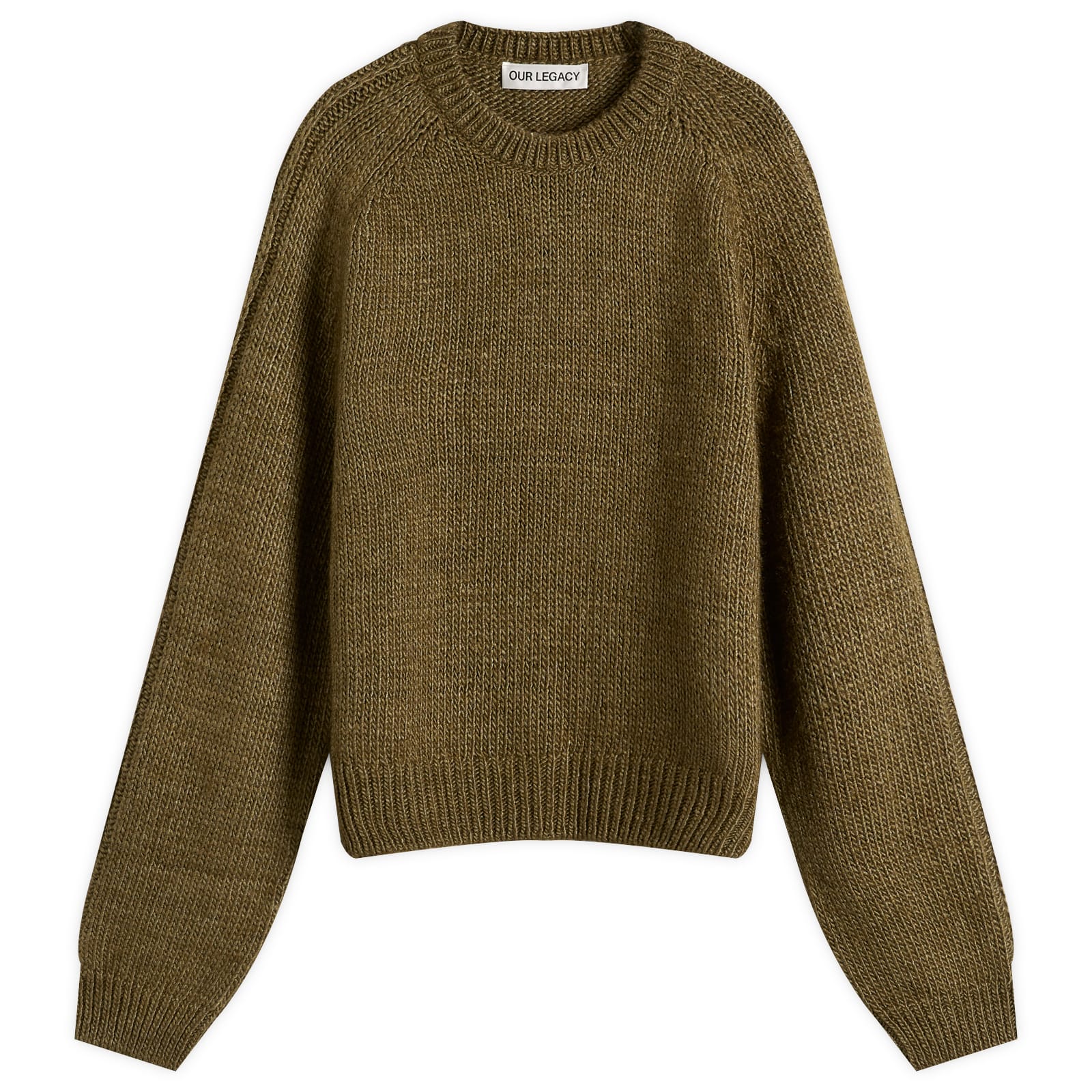 Our Legacy Men’s True Wool Roundneck Jumper Flush Green Rustic Wool Silk