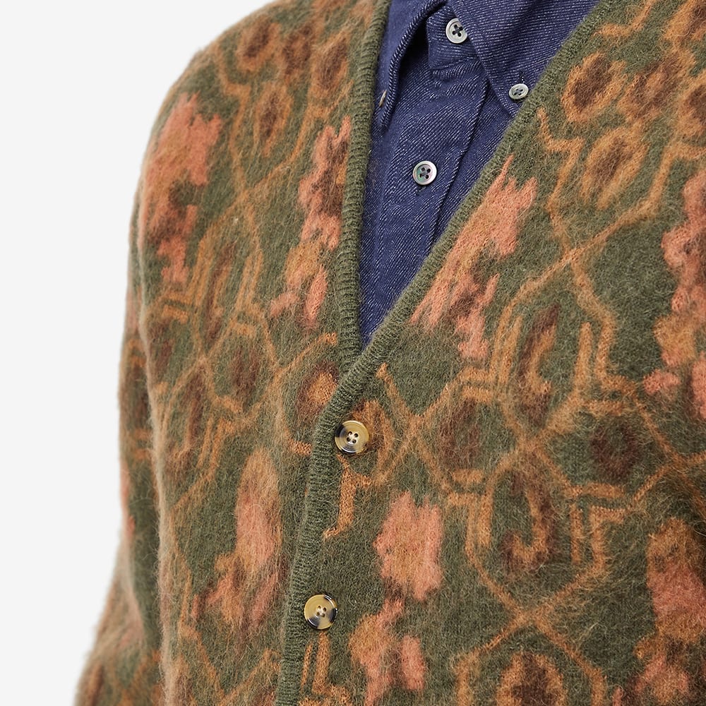 Beams Plus Botanical Pattern Cardigan Olive | END. (US)