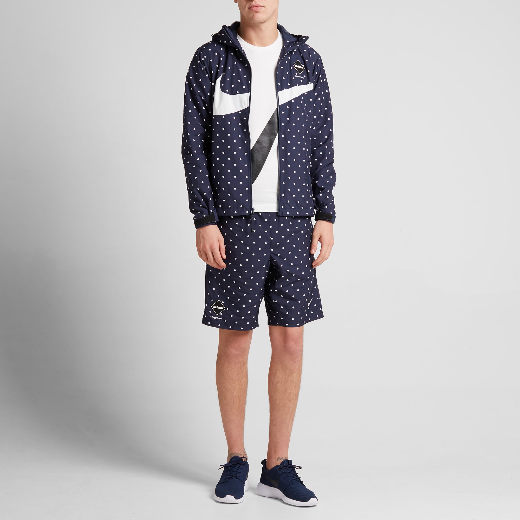 パーカー F.C.R.B. - F.C.R.B. POLKA DOT PRACTICE JACKET ネイビーの