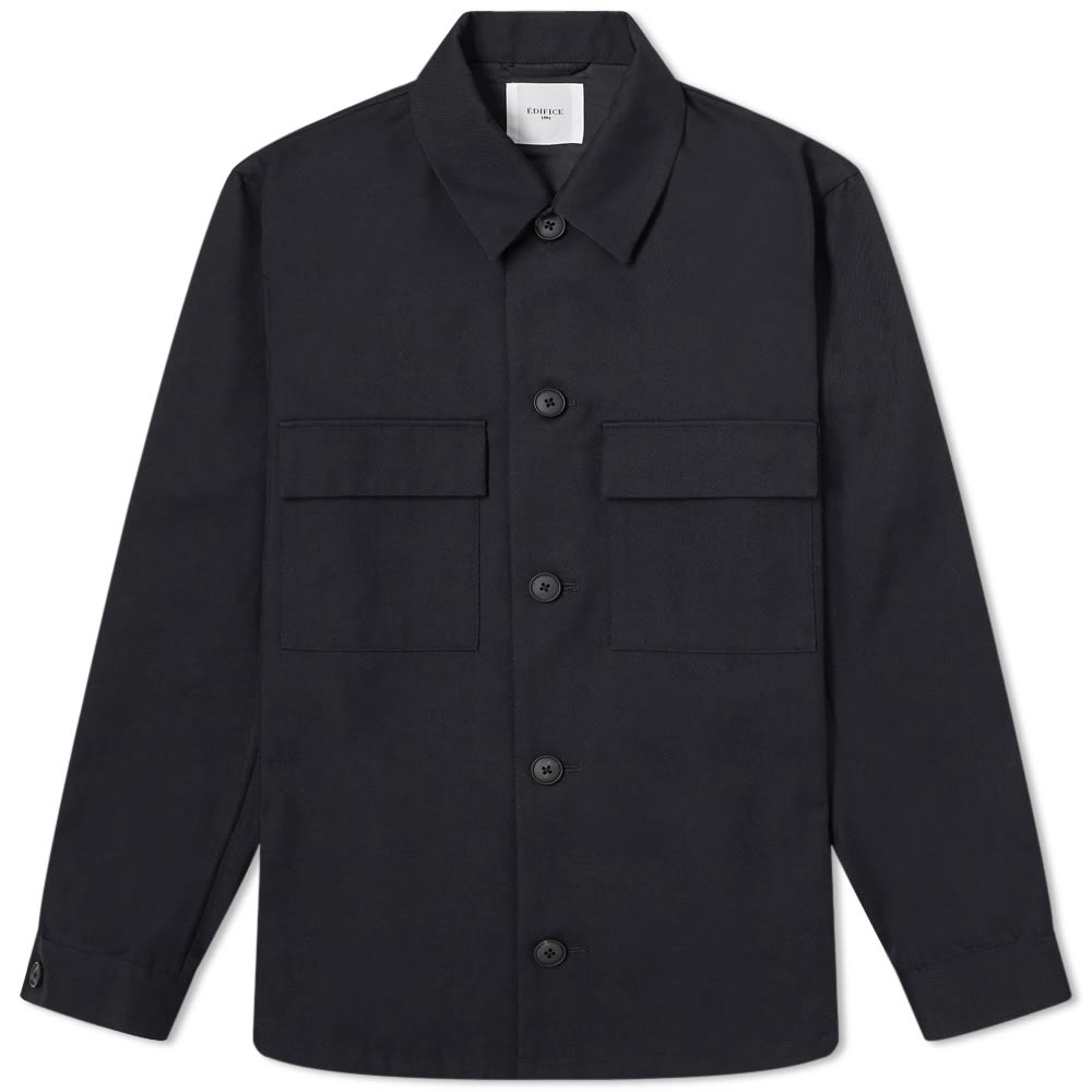 Navy wool shirt jacket clearance
