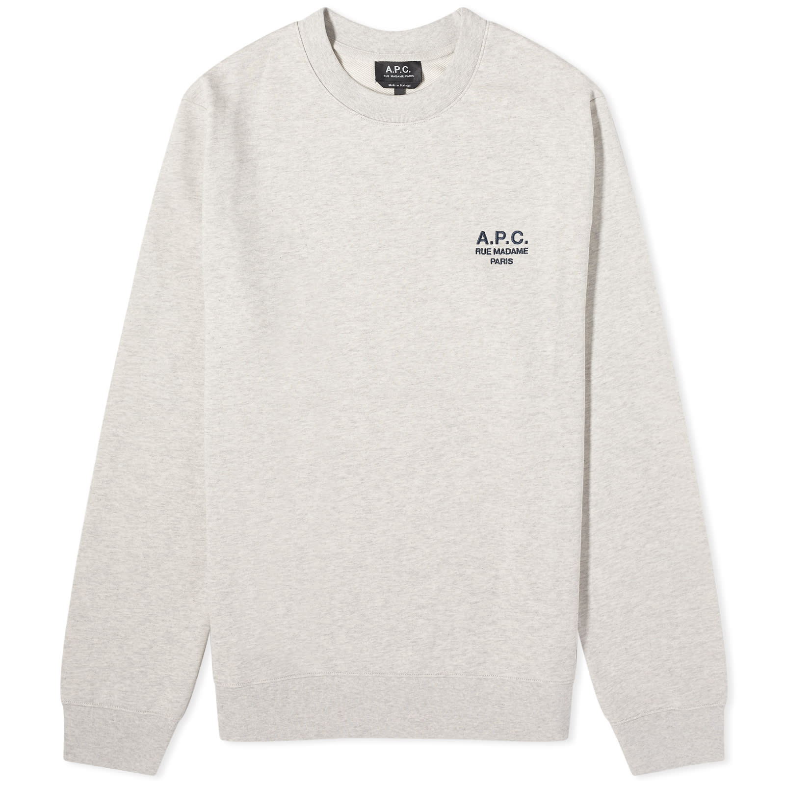 A.P.C. Rider Small Logo Crew Sweat Ecru Heather | END. (US)