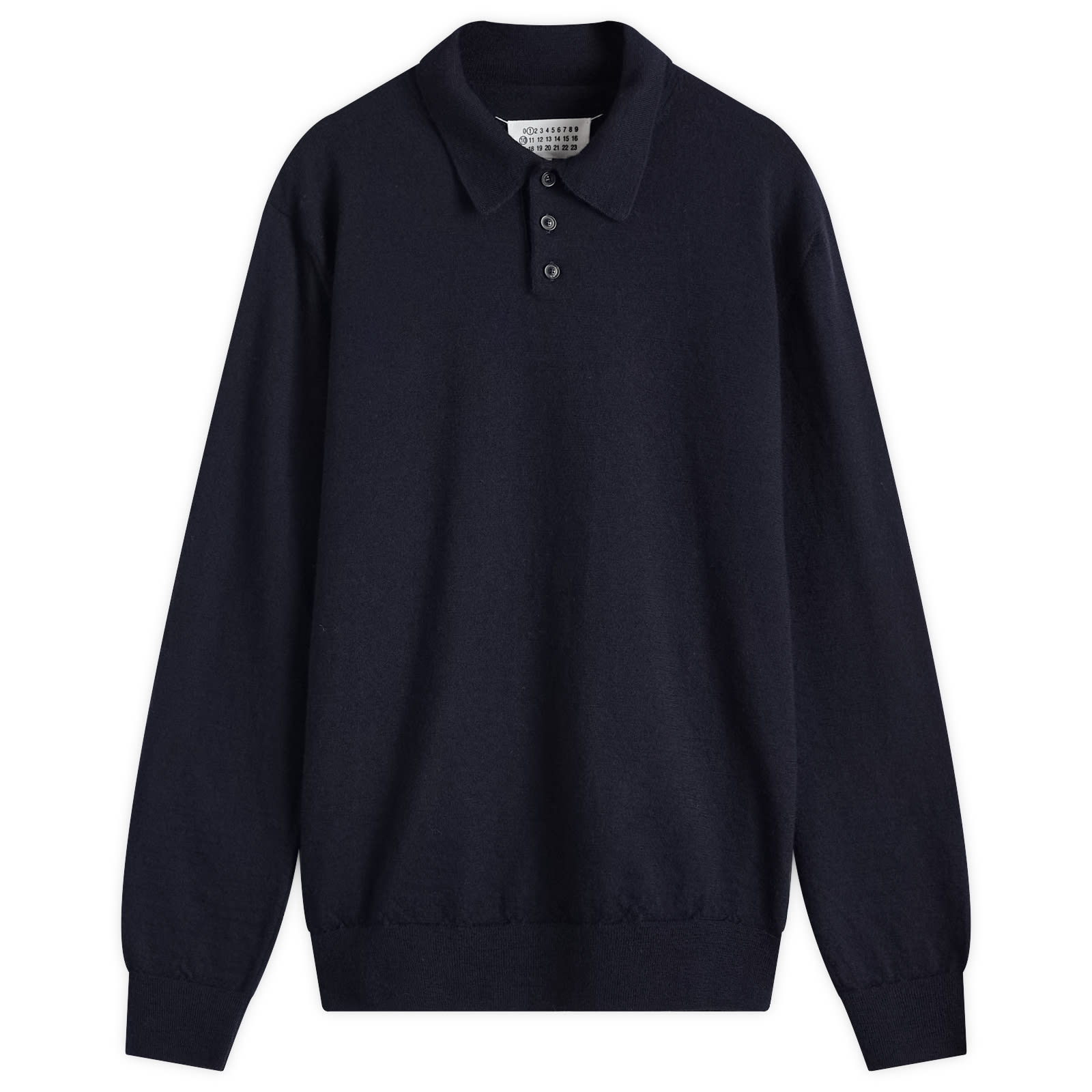 Tシャツ・カットソー Maison Margiela FW25 POLO SHIRT (S50GL0061 M13098 511M) Maison Margiela Long Sleeve Knitted Polo Shirt Dark Blue