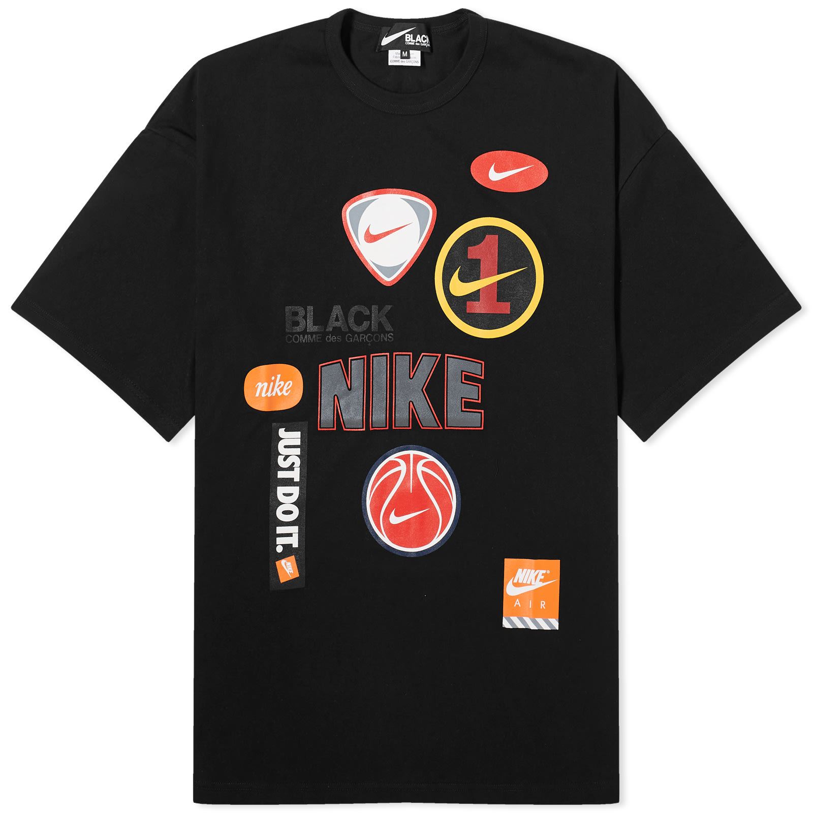 Comme des Garçons Black x Nike Oversized Multi Logo Print Te Black ...