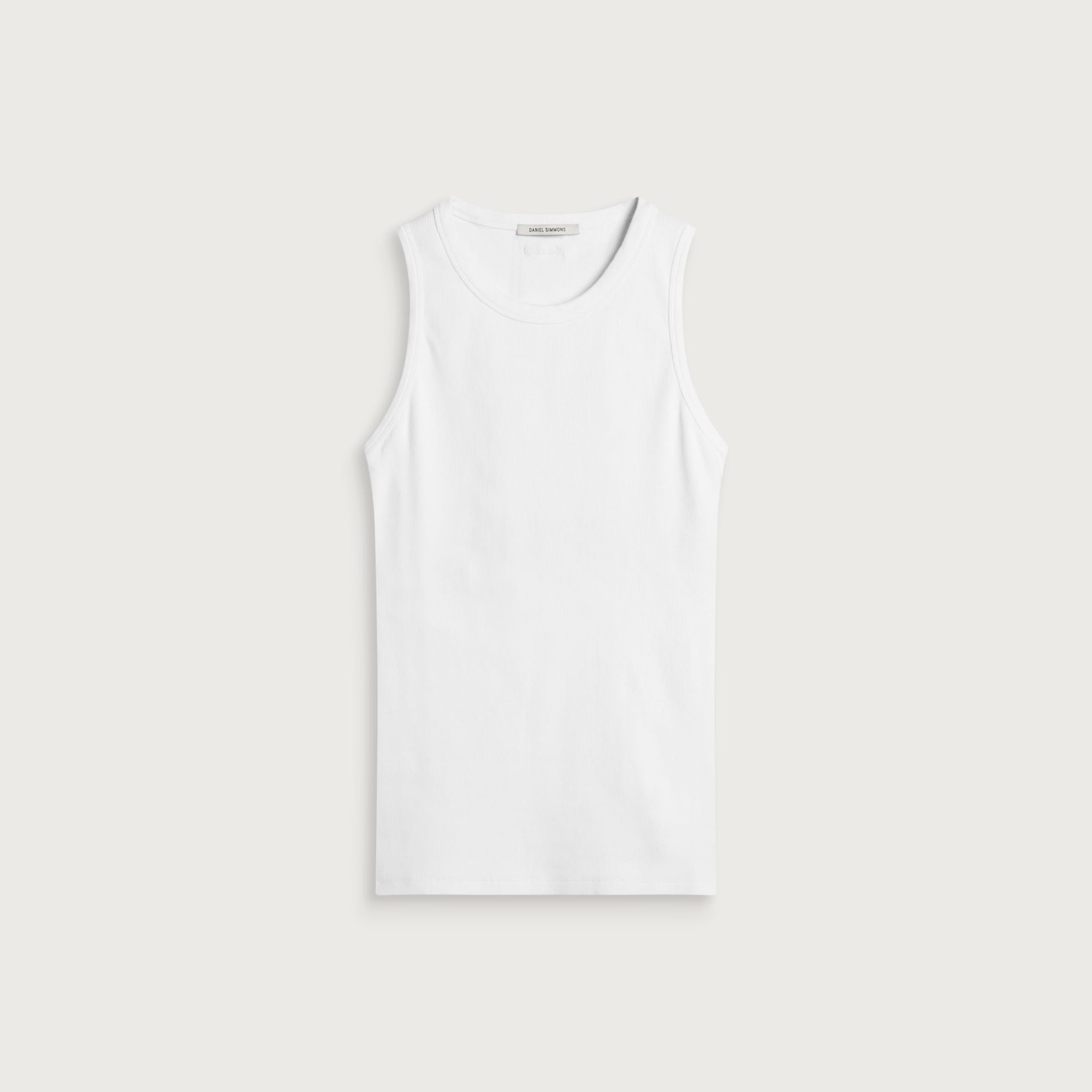 Daniel Simmons — Daniel Simmons Men's Ribbed Vest in White, Size Small