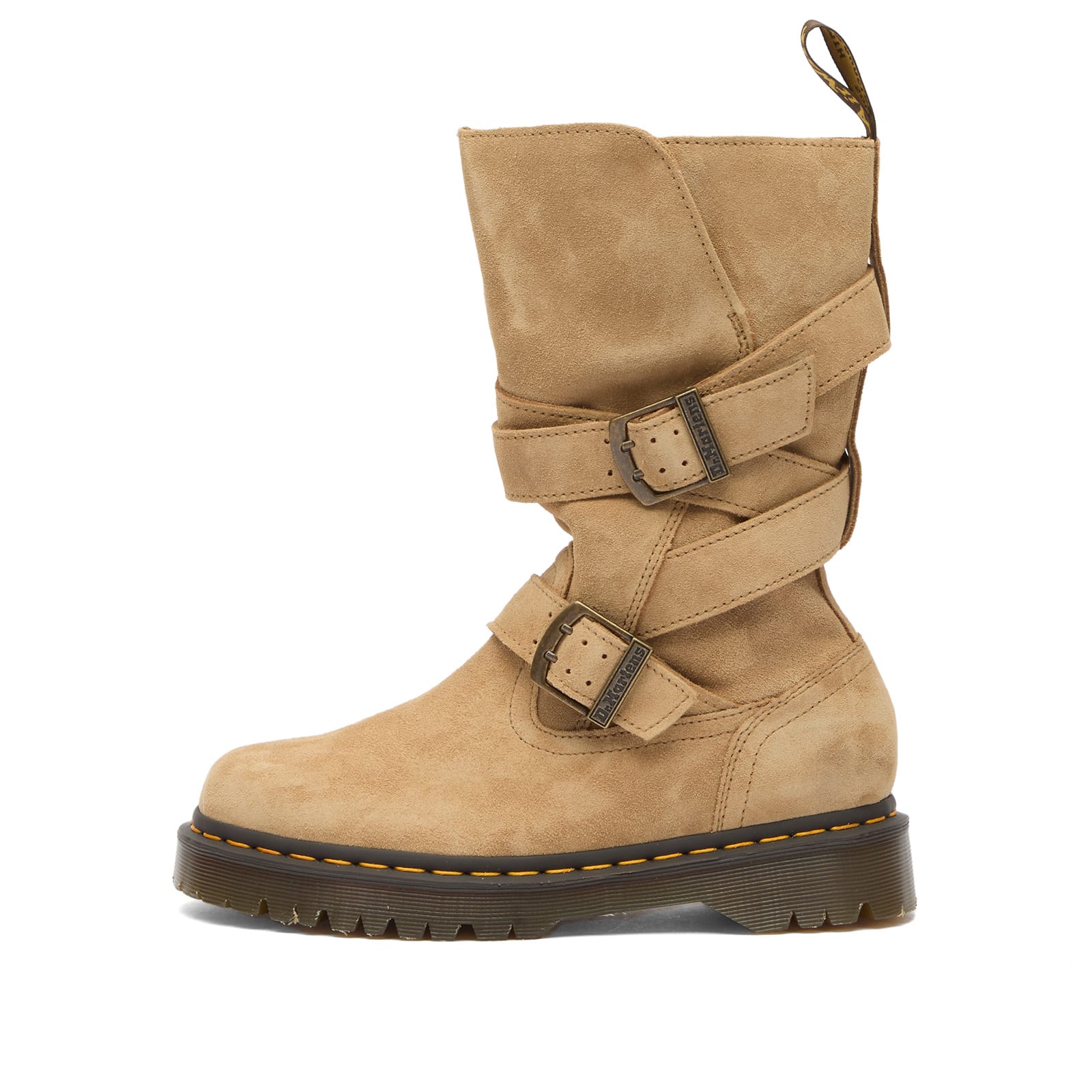 Dr. Martens Women's Anistone Strap High Boot in Savannah Tan Bronx Suede - 42116200