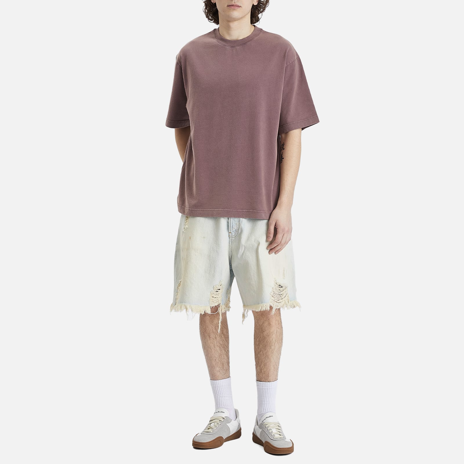 【Acne Studios】Exford Vintage Tシャツ（Plum Purple） Acne Studios Men's Exford U Vintage T-Shirt Plum Purple