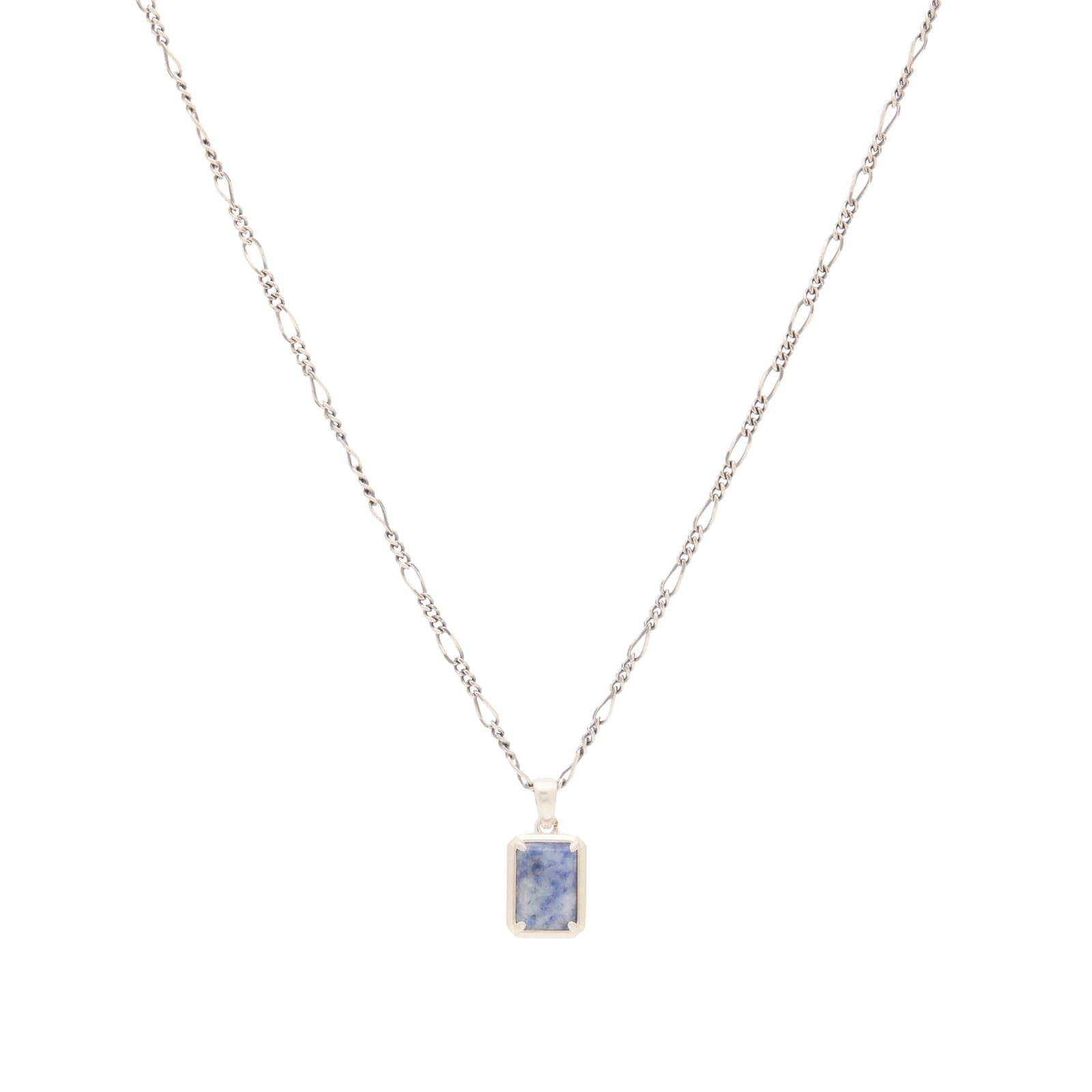 Serge DeNimes Men’s Blue Jasper Necklace Silver