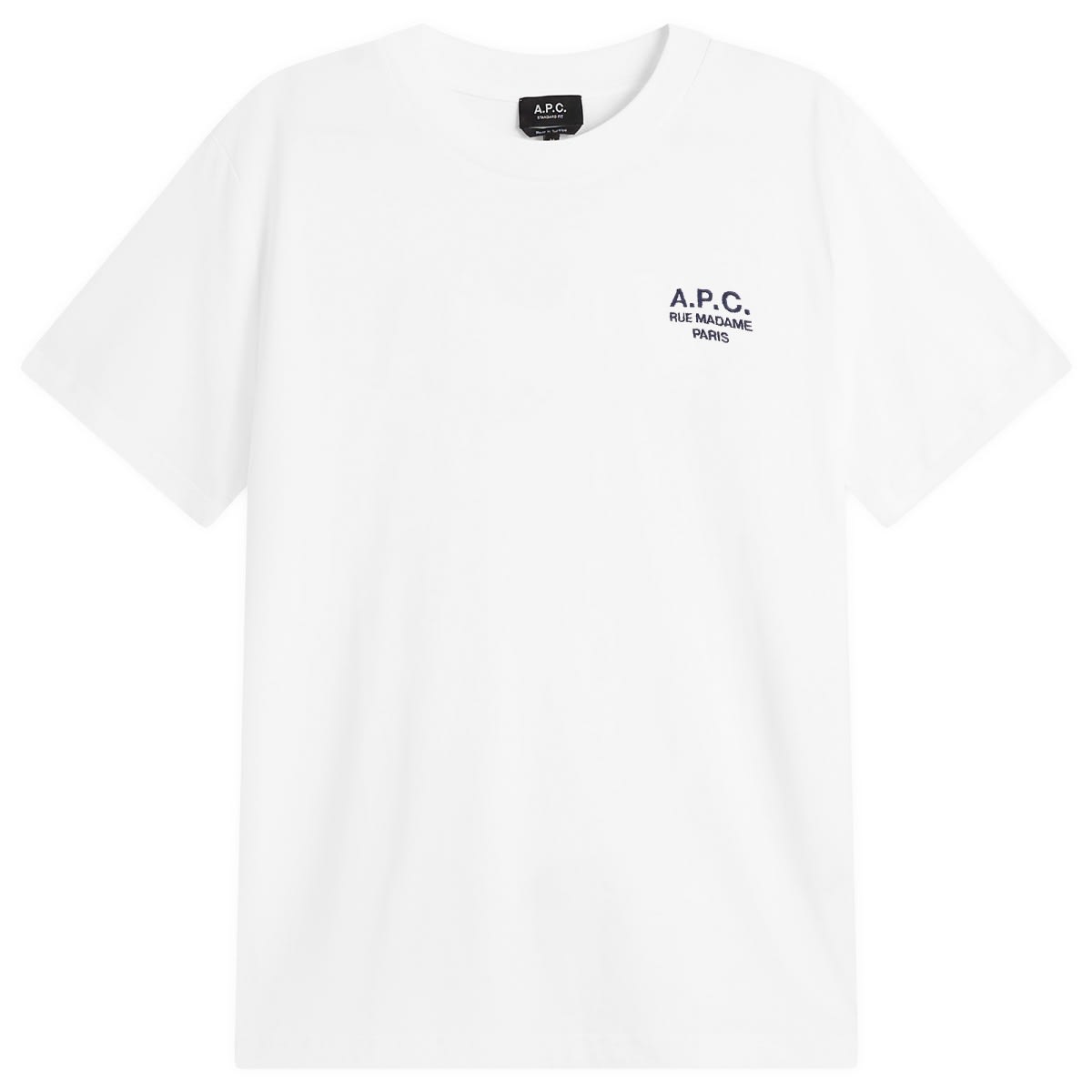 A.P.C. Men’s Rue Madame Logo T-Shirt White/Dark Navy