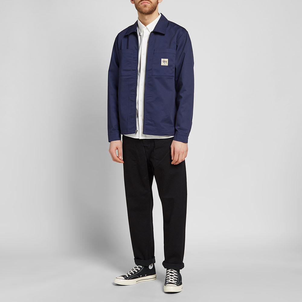 Stussy poly cotton zip up shirt clearance