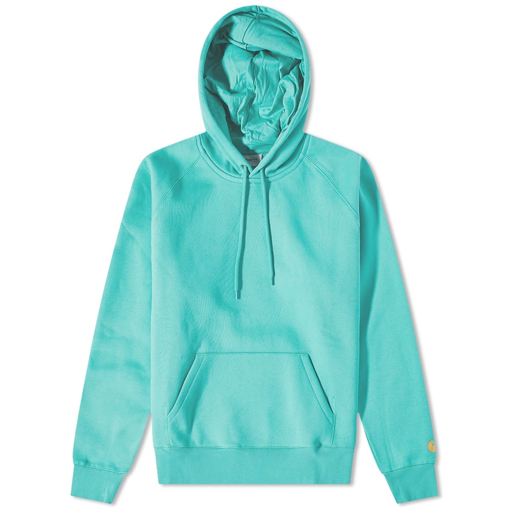 【送料&関税込】Carhartt Hooded Chase Sweat Sage Green Carhartt WIP Hooded Chase Sweatshirt, Frosted Green / Gold