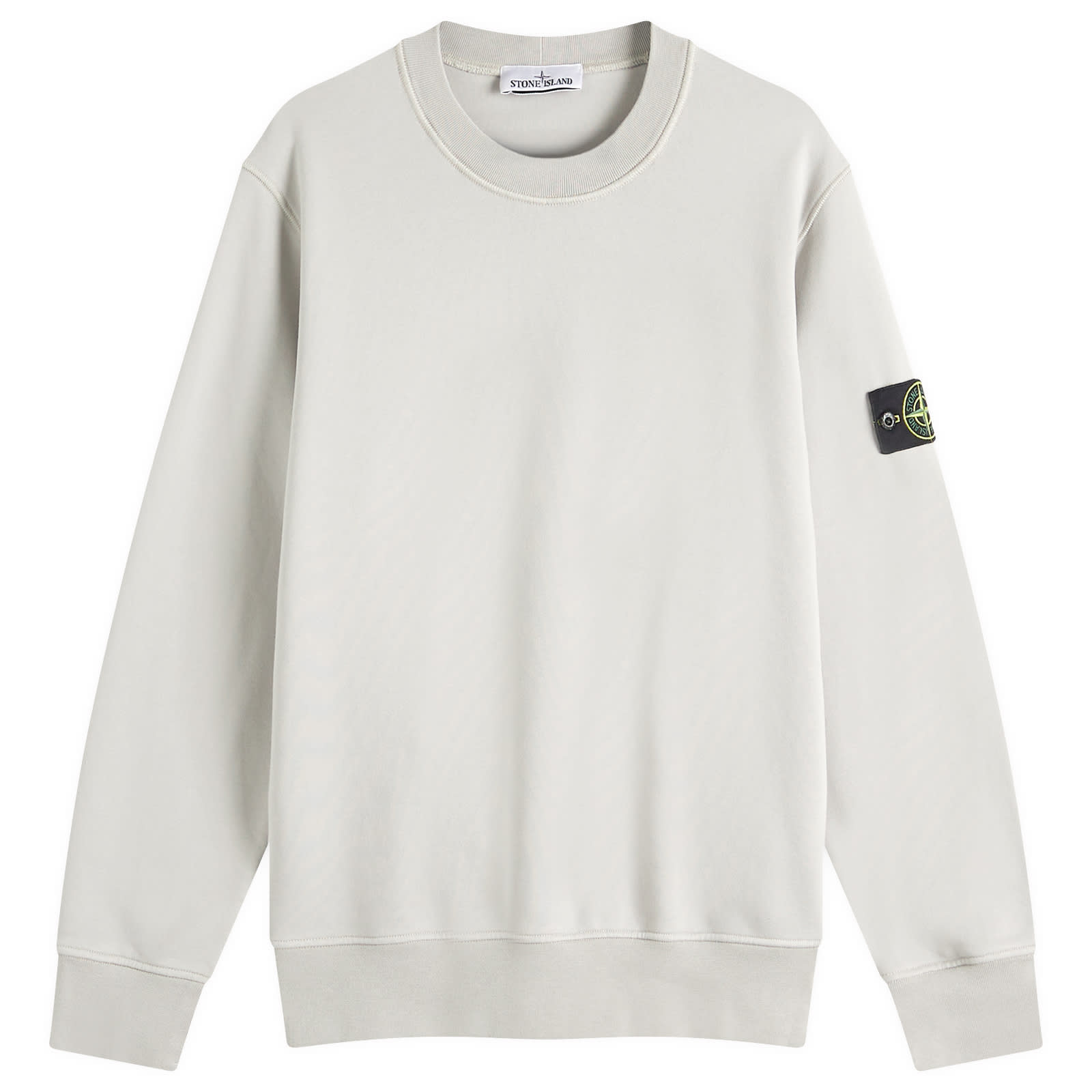 Stone Island Garment Dyed Crew Neck Sweatshirt Pearl Grey