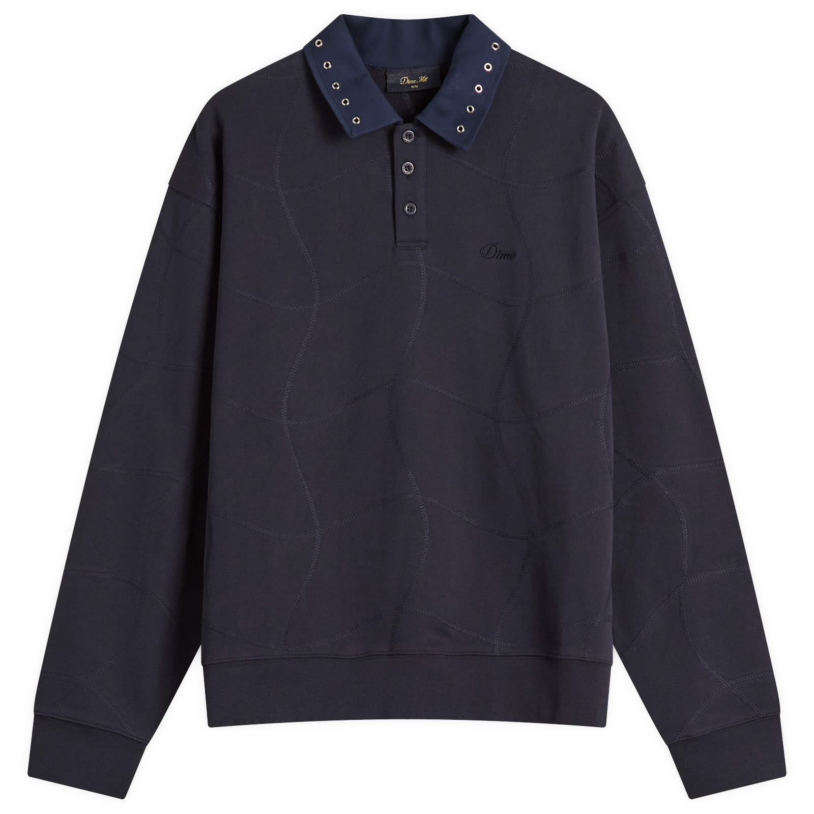 【DIME】 WAVE RUGBY SWEATER / NAVY Dime Wave Rugby Sweatshirt Navy | END. (US)