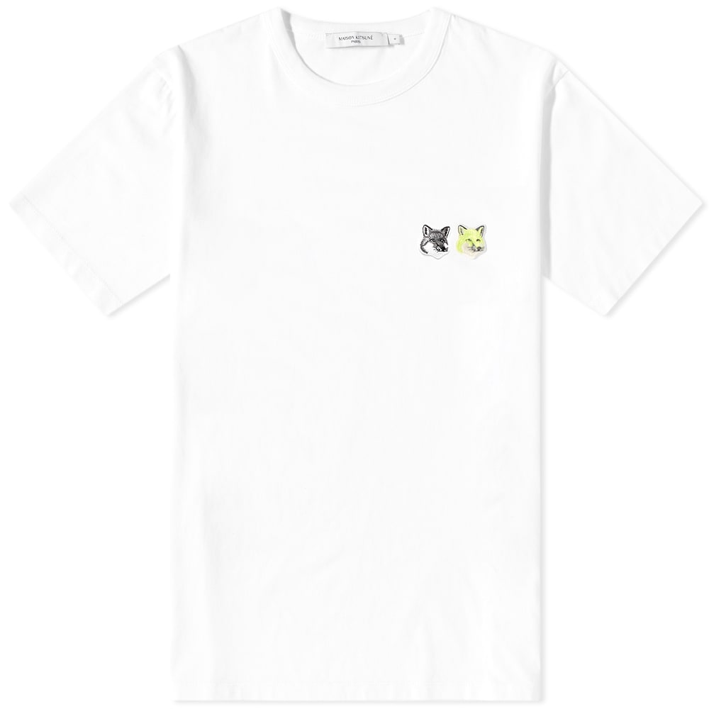 maison kitsuné double fox head patch tee