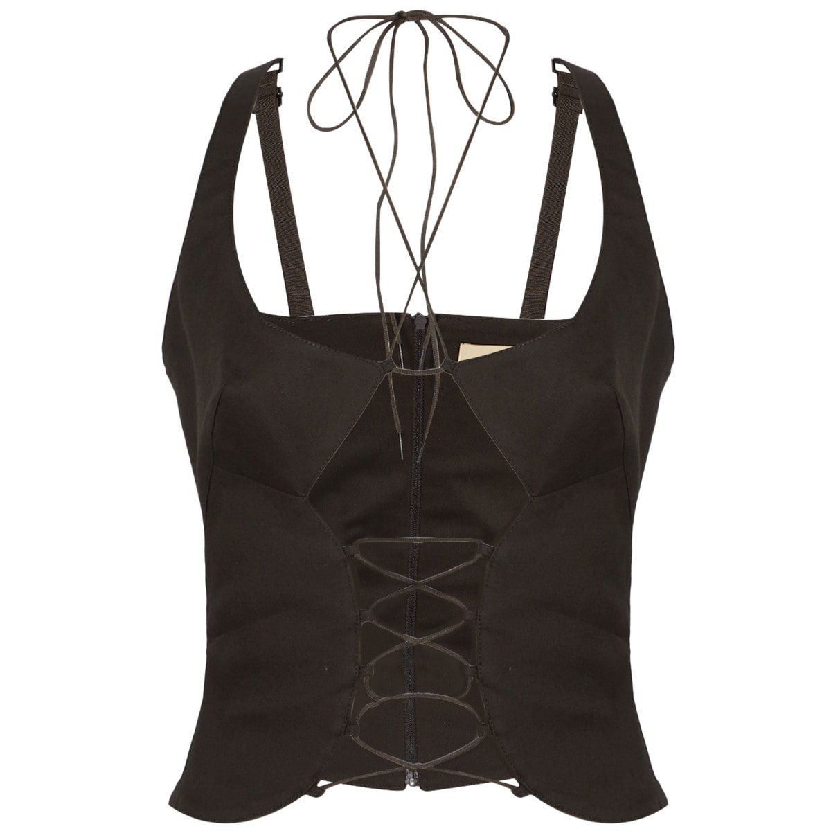 KNWLS Ray Lace Up Corset Top Dark END.