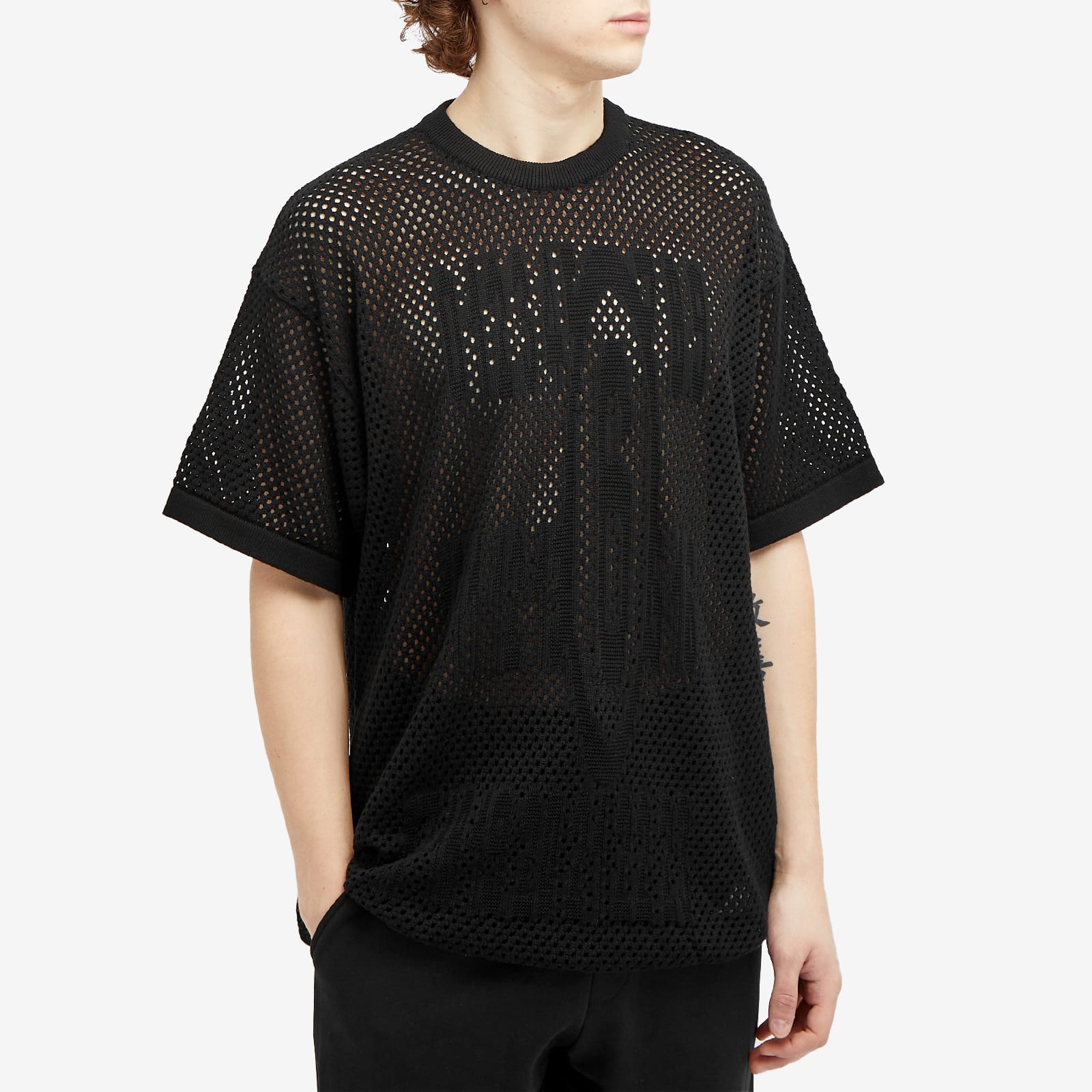 MM6 Maison Margiela Men's Mesh Stretched Number T-Shirt Black