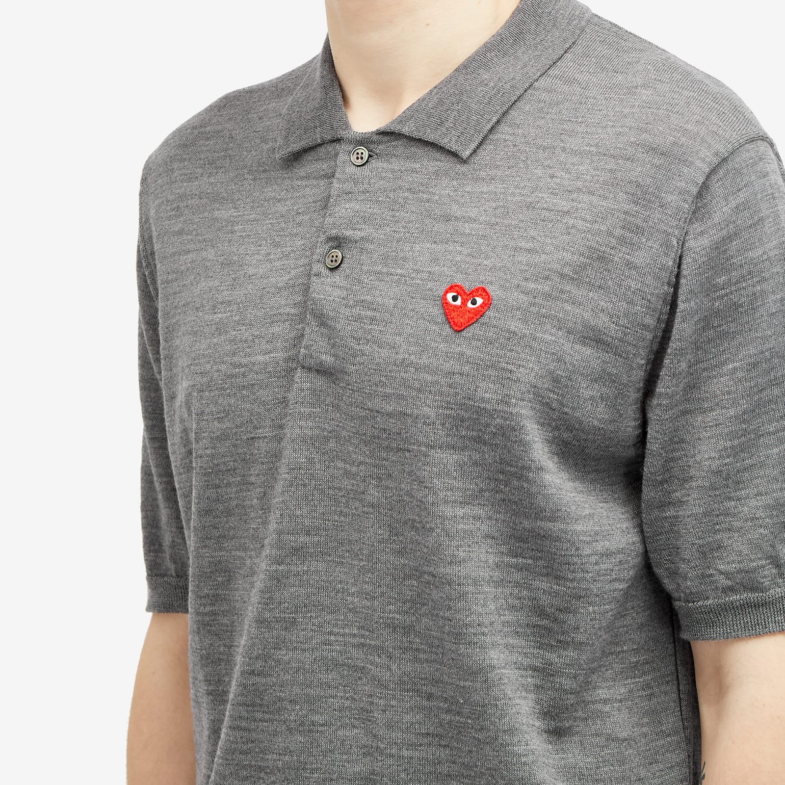 トップス 00s COMME des GARCONS PLUS knit polo Comme des Garcons Comme des Garçons Play Knit Polo - Polo