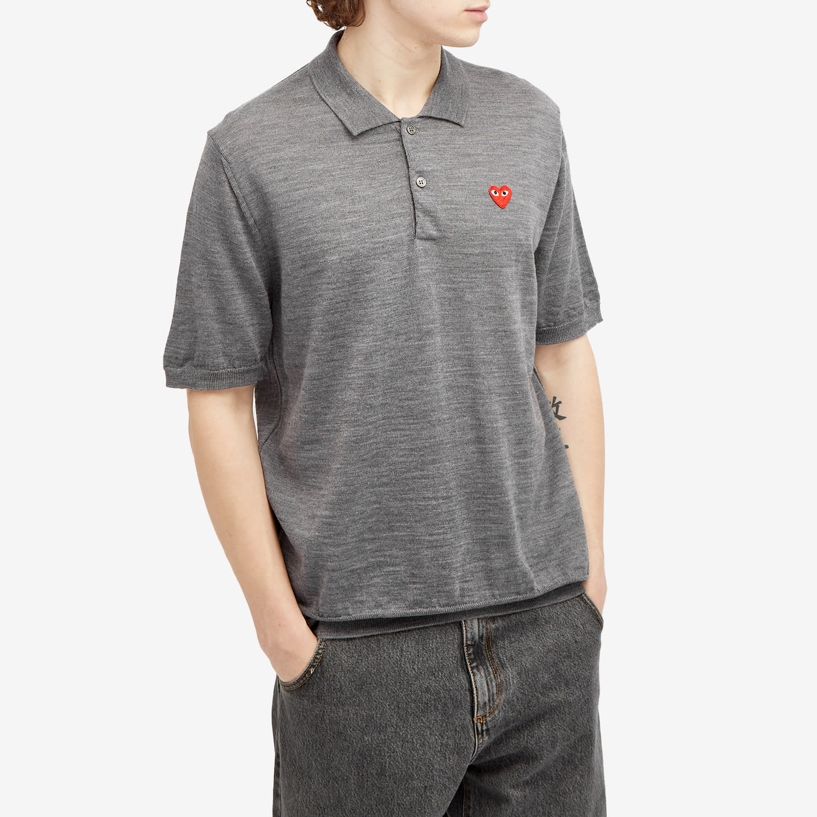 トップス Play comme des garcons girly polo shirt Comme Des Garçons Play Heart logo-patch Polo Shirt | White