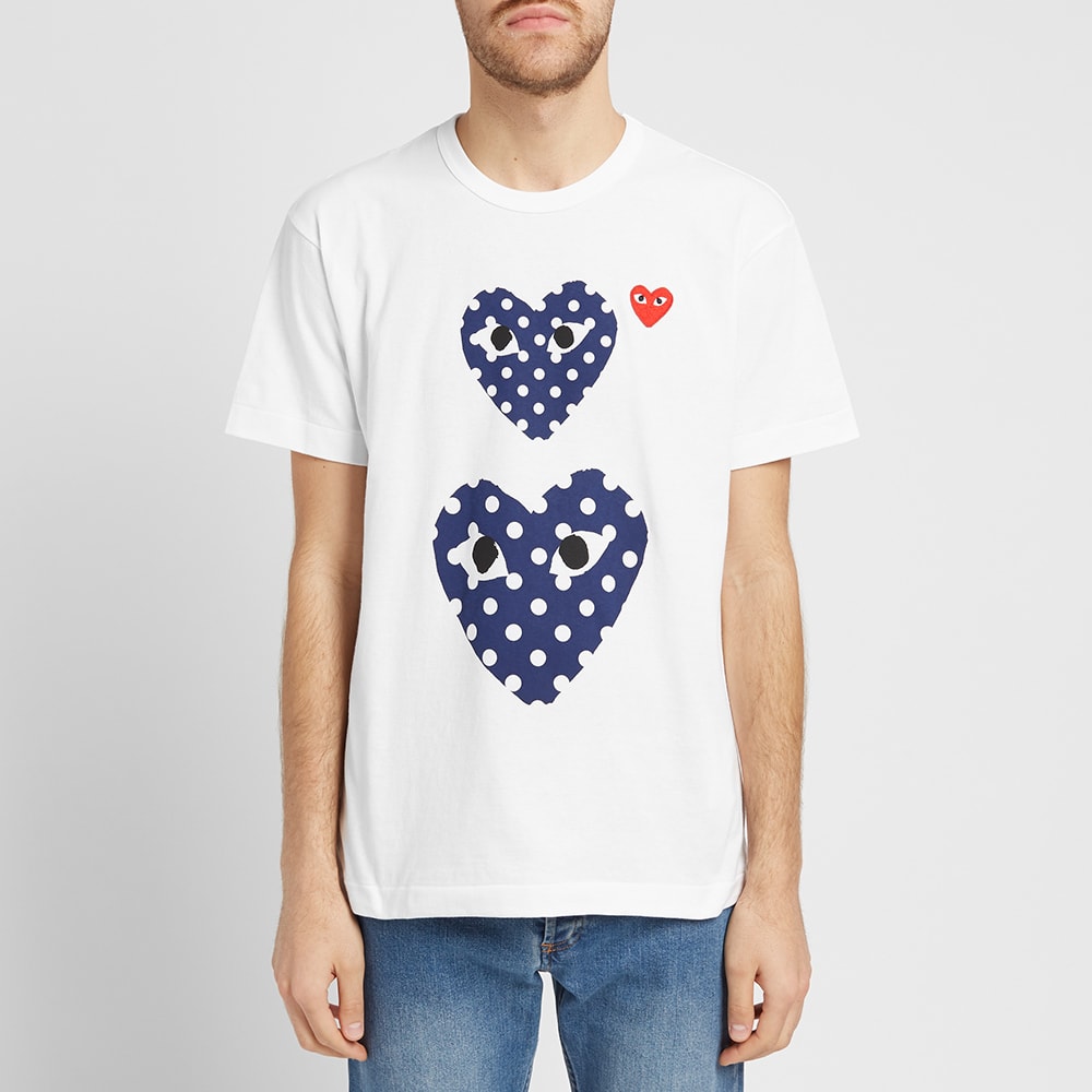 commes de garcon polka dot shirt