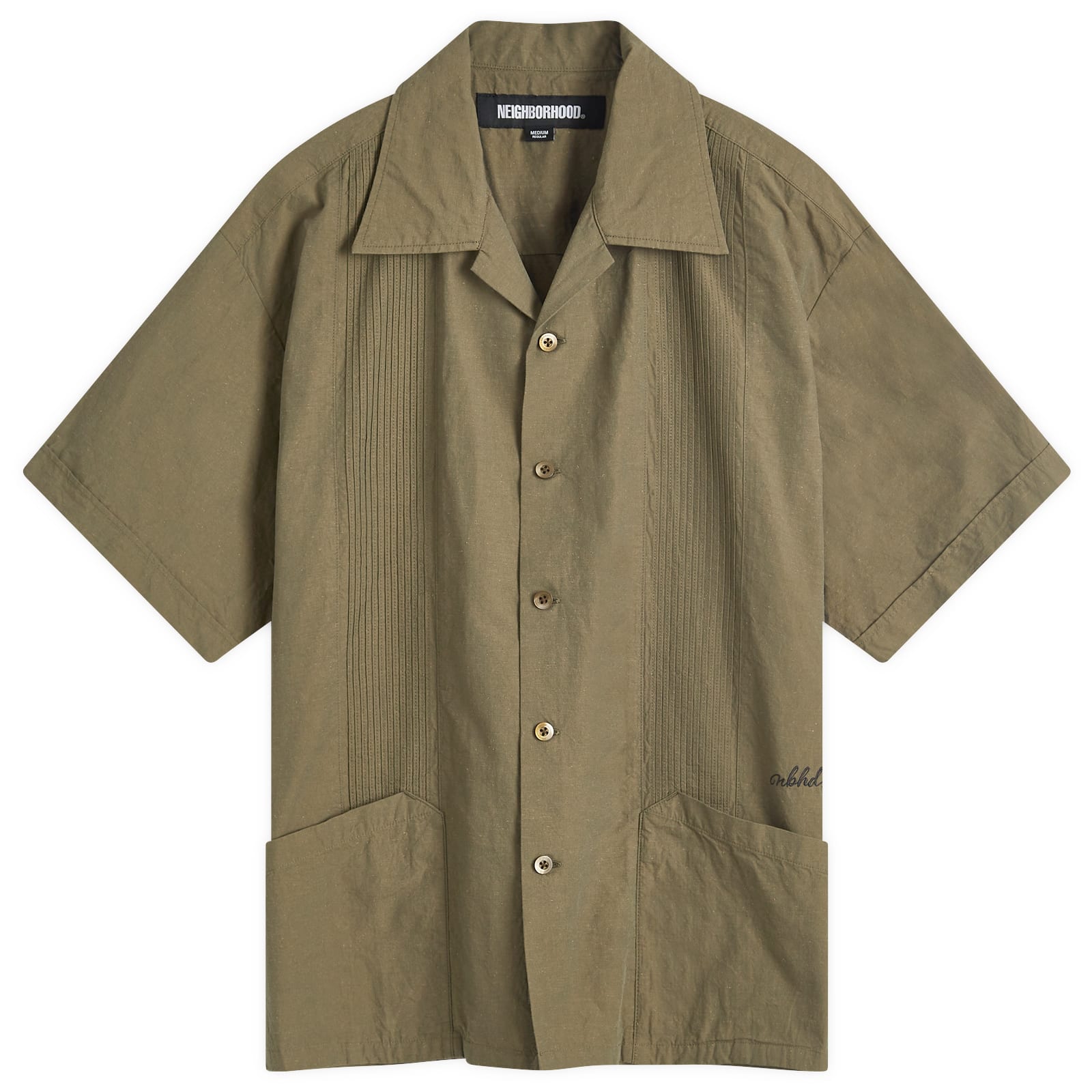 Neighborhood Guayabera Vacation Shirt Olive Drab | END. (US)