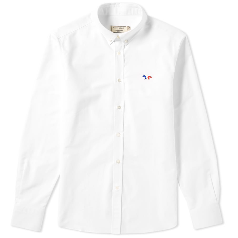 Maison Kitsune Button Down Classic Tricolour Fox Oxford Shirt