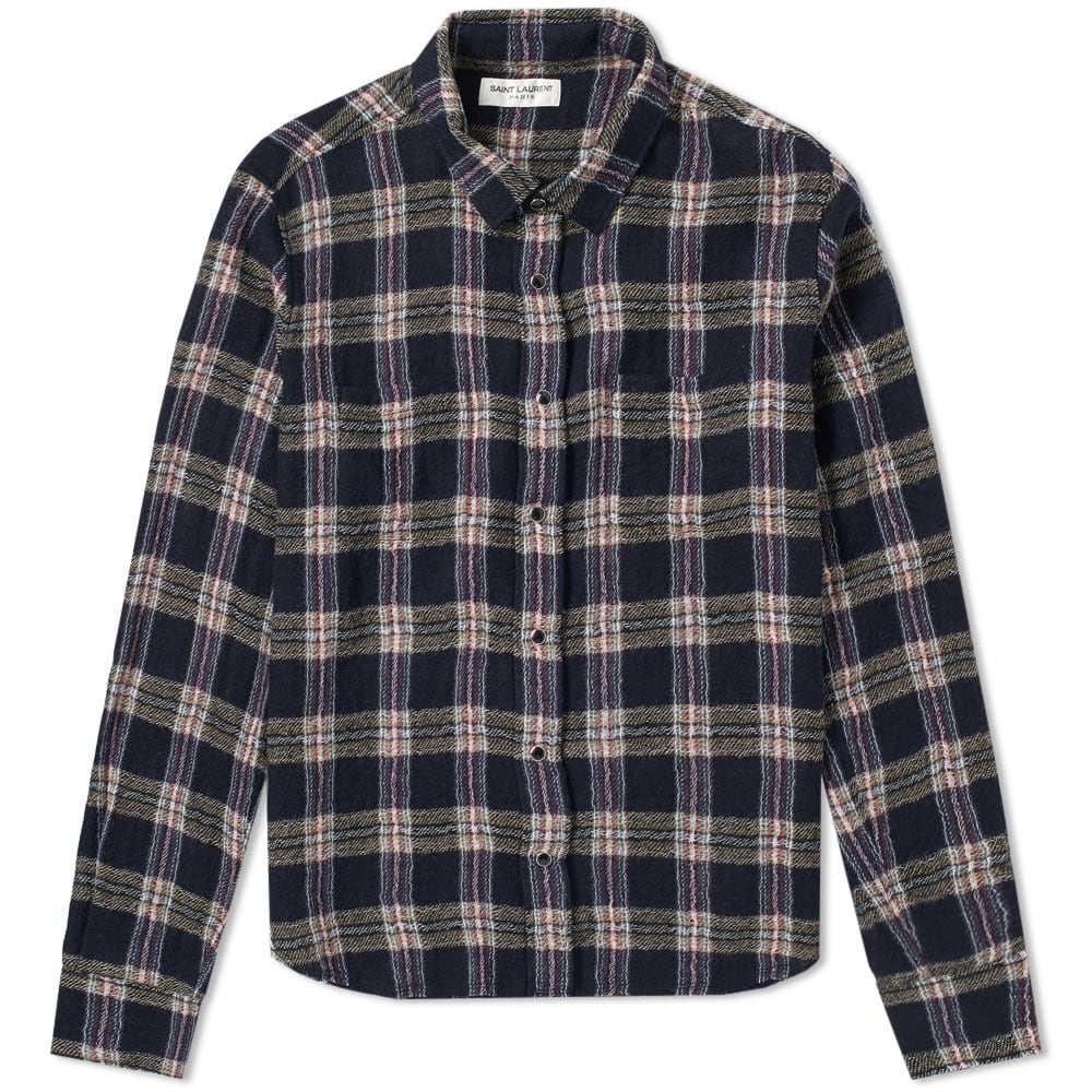 saint laurent checked shirt