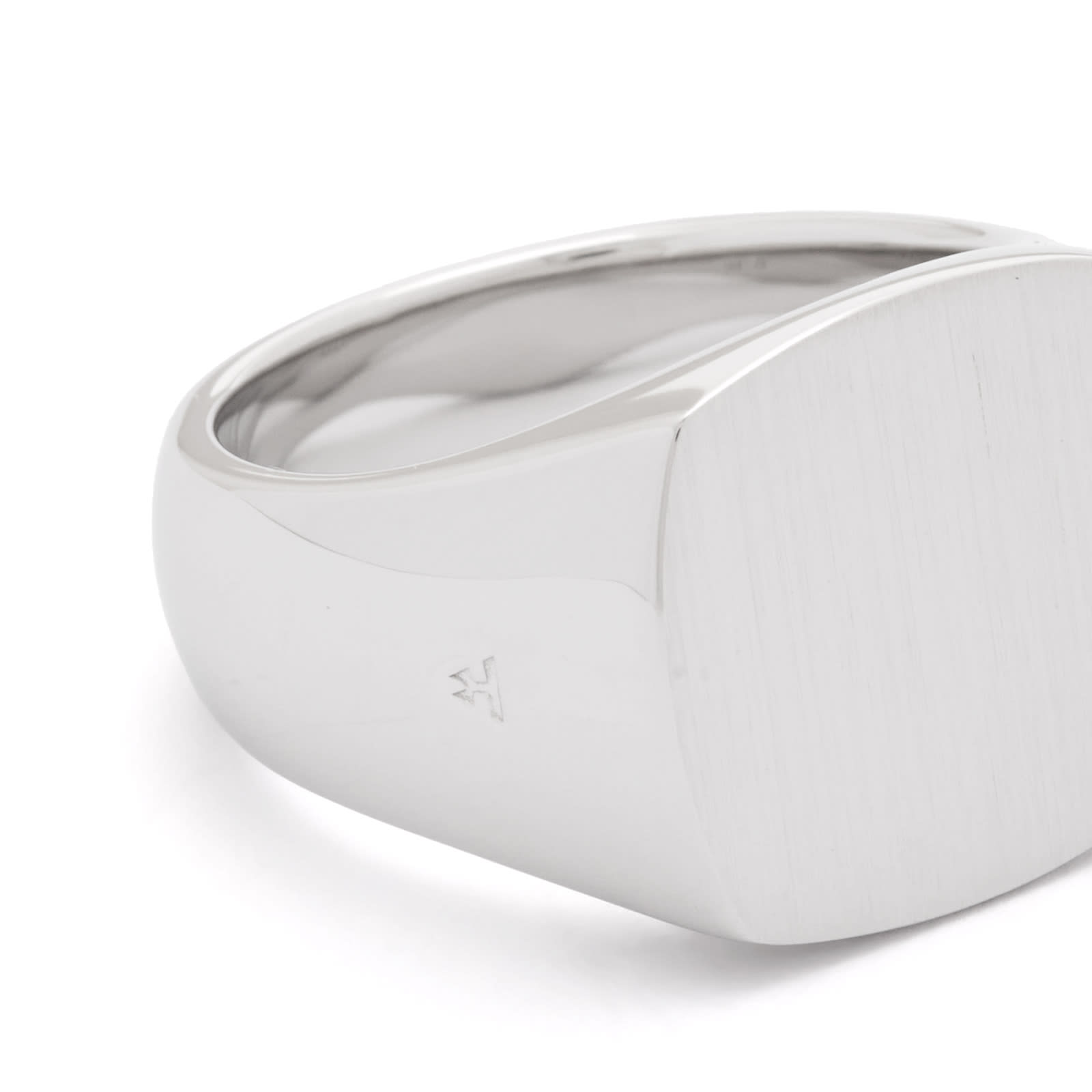 Tom Wood Men's Cushion Satin Ring Silver - Curated Menswear