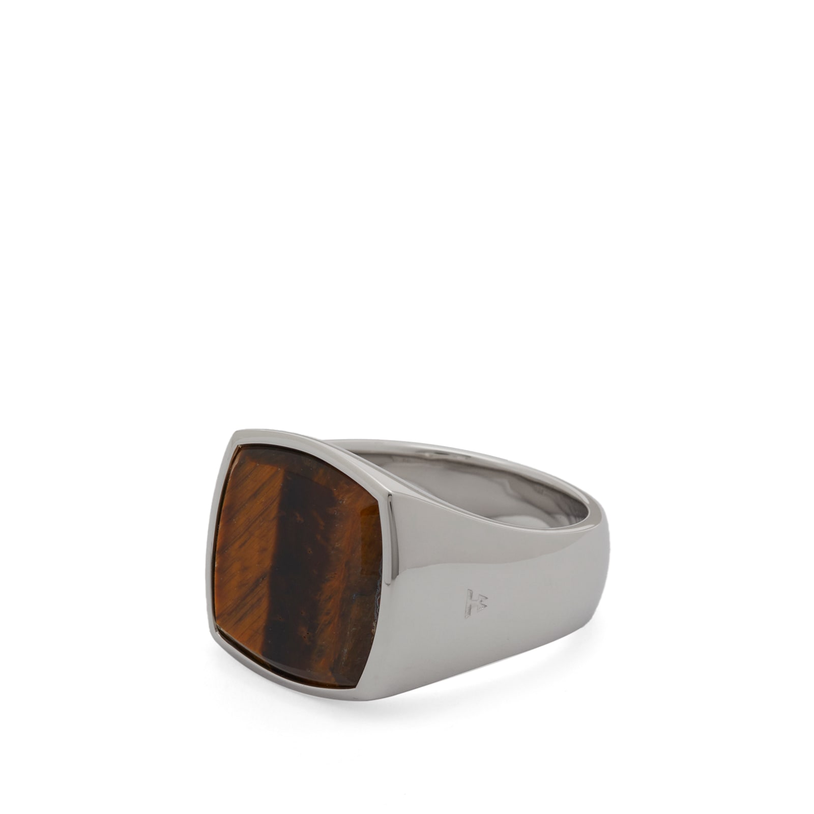 Tom Wood Men's Cushion Tiger Eye Ring 925 Sterling Silver