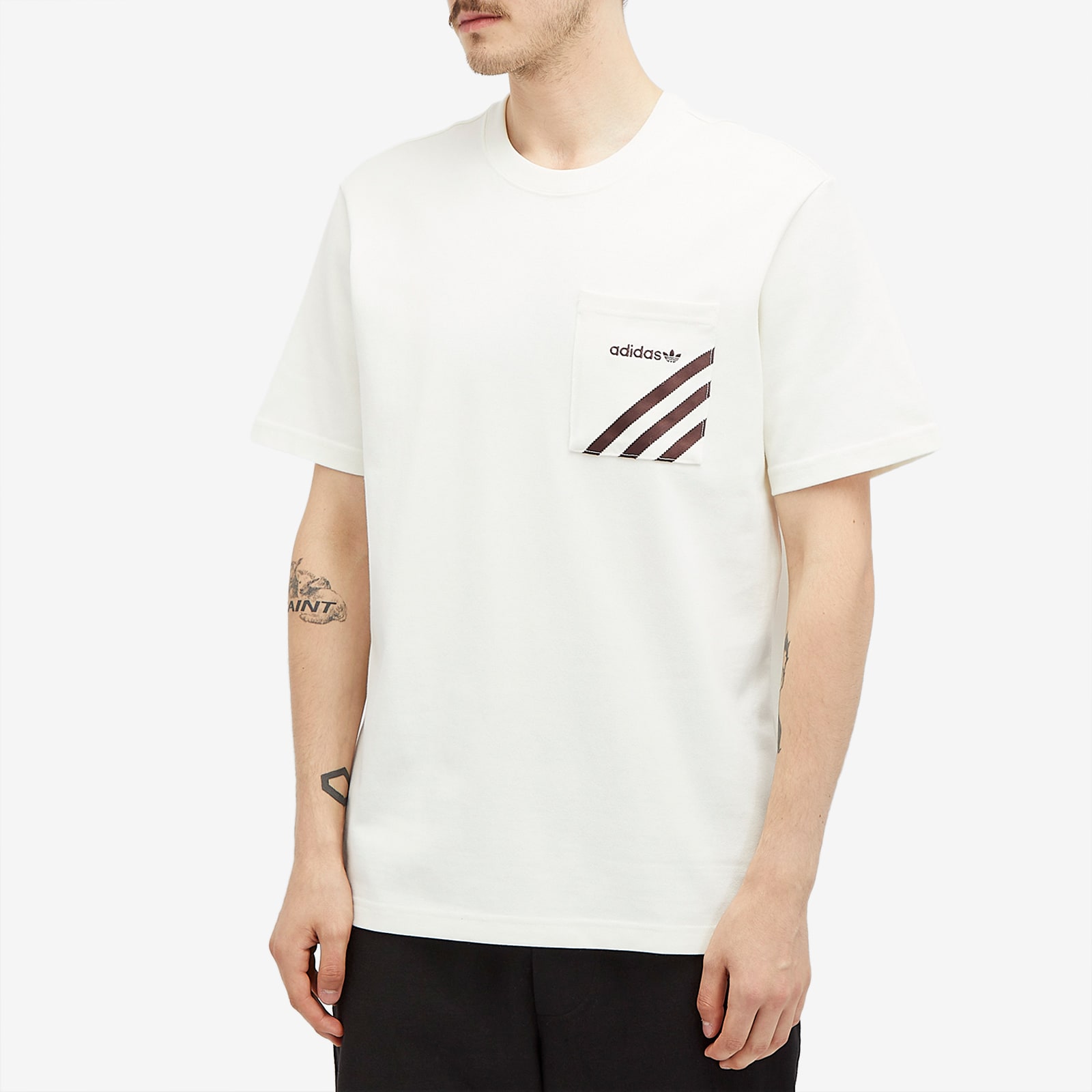 Adidas Men's Pocket T-Shirt Cloud White - Curated Menswear