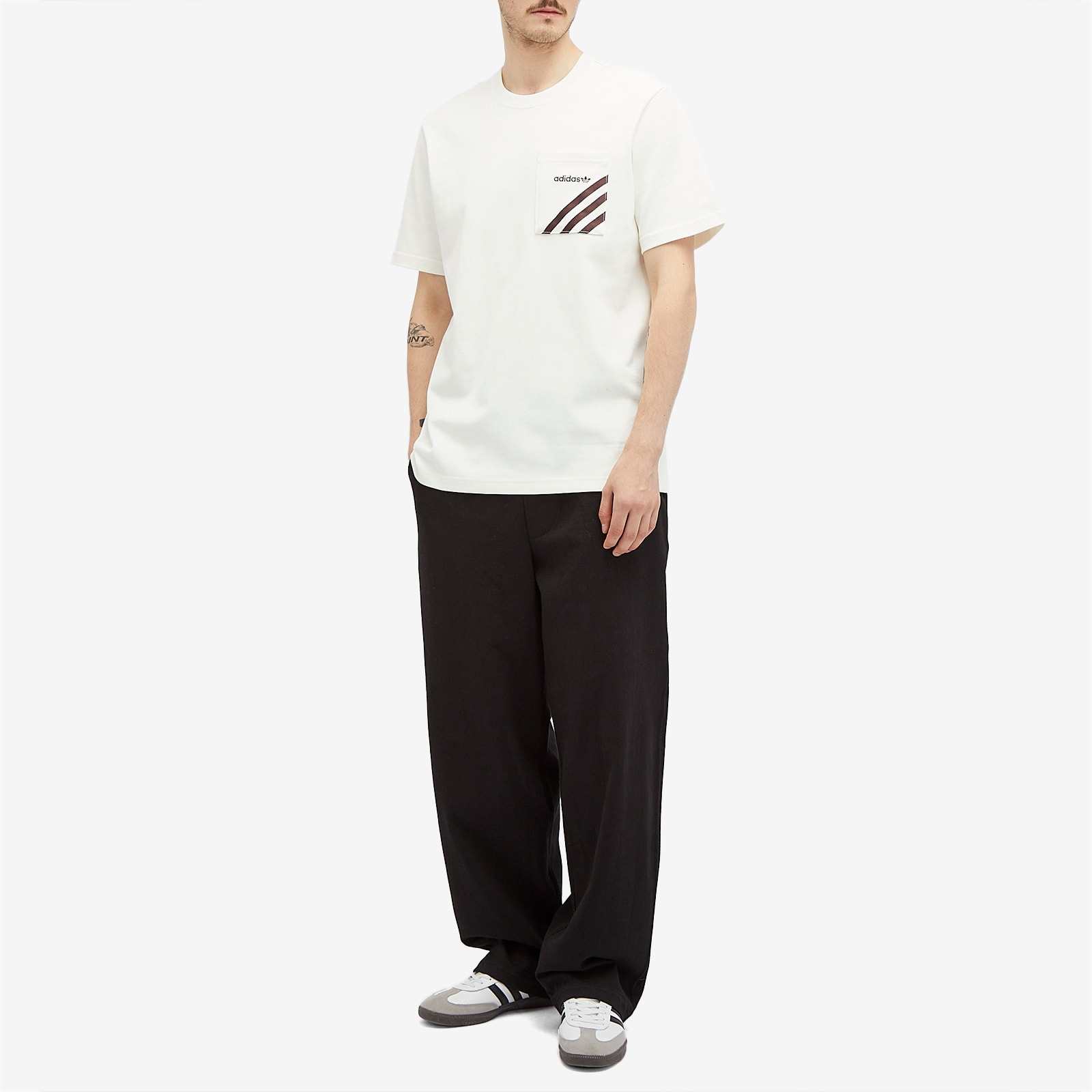 Adidas Men's Pocket T-Shirt Cloud White - Curated Menswear