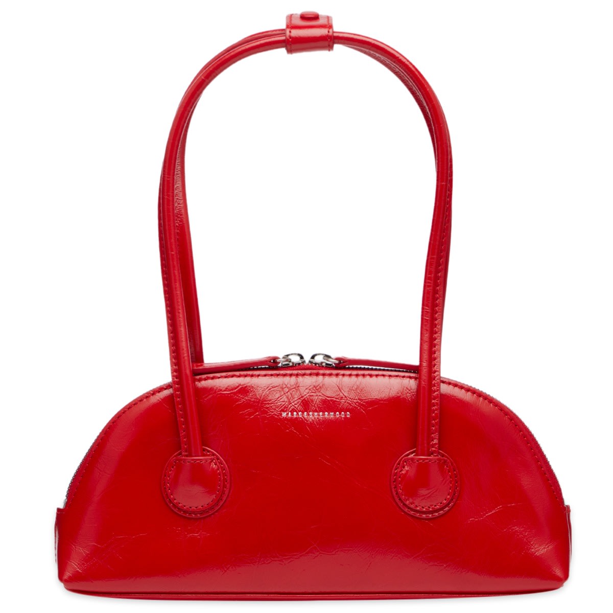 [Margesherwood ] / ☆ PIPING SLIM TOTE / apple red crinkle MARGESHERWOOD Bessette Shoulder Bag Apple Red Crinkle | END