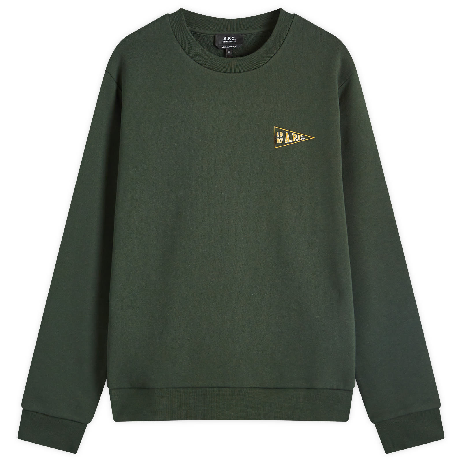 【送料関税込】A.P.C. College Logo Crew Sweatshirt A.P.C. College Logo Crew Sweatshirt Dark Green | END. (JP)
