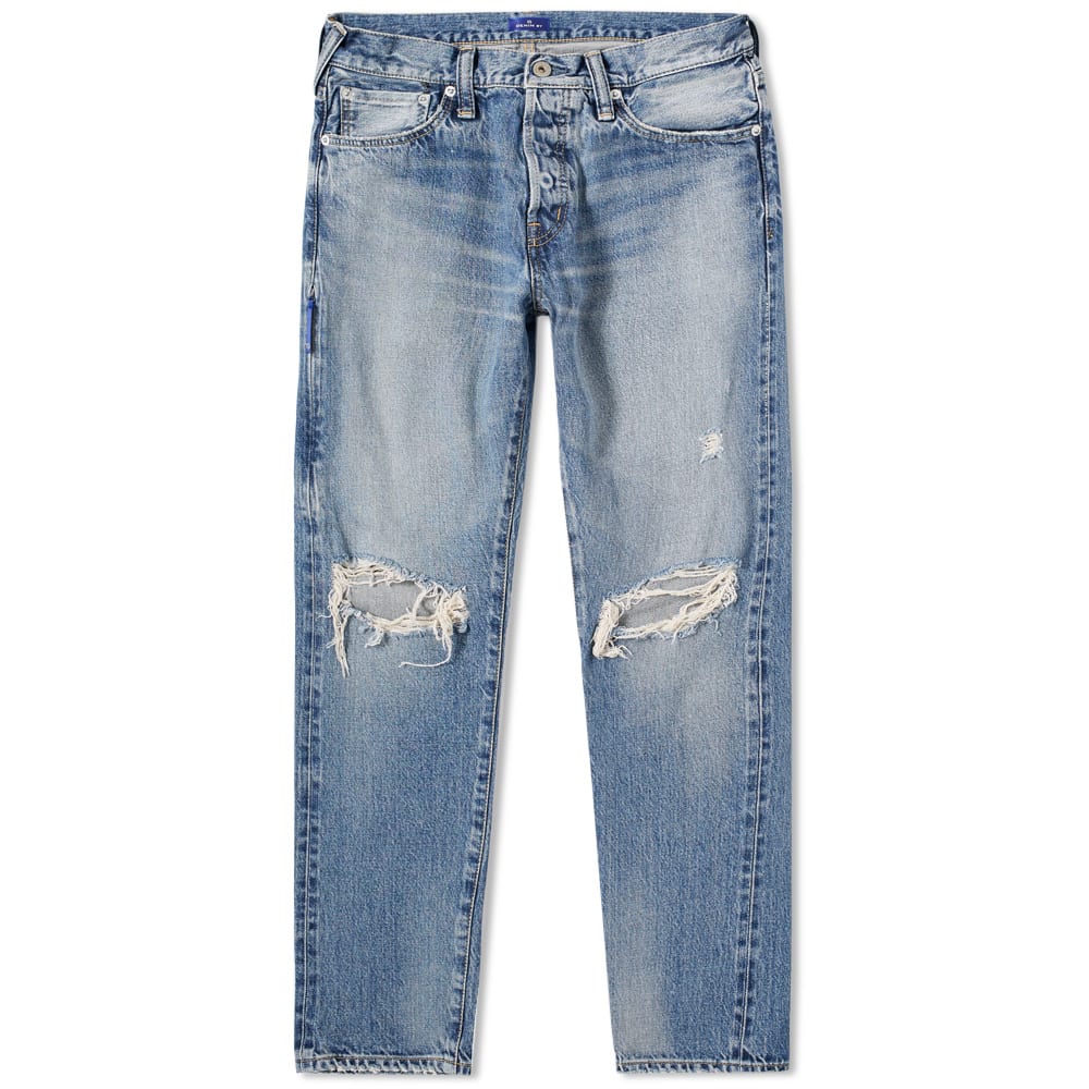 Denim by Vanquish & Fragment Distressed Tapered Jean Light Indigo | END.