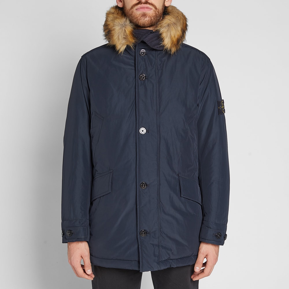 Stone Island Micro Reps Down Filled Parka Navy Blue | END.