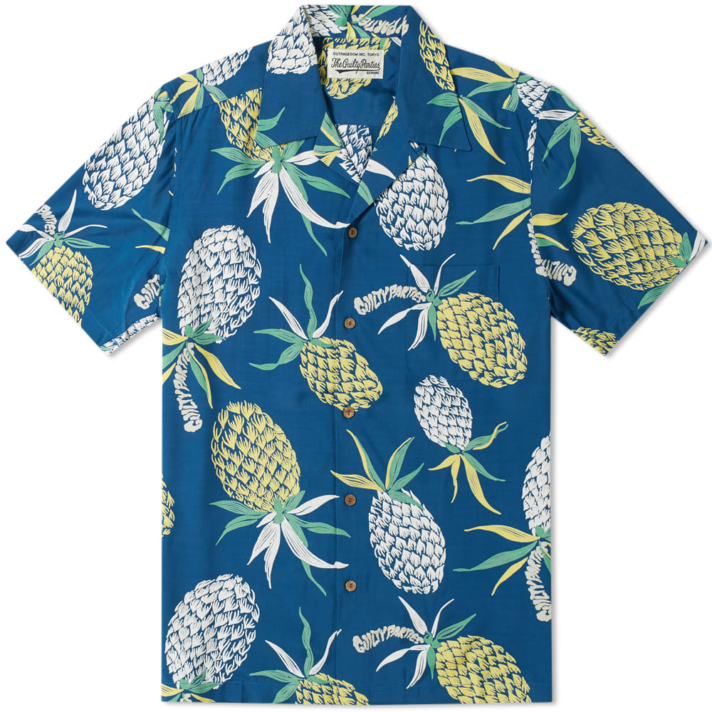 Wacko Maria Pineapple Hawaiian Shirt Blue | END. (US)