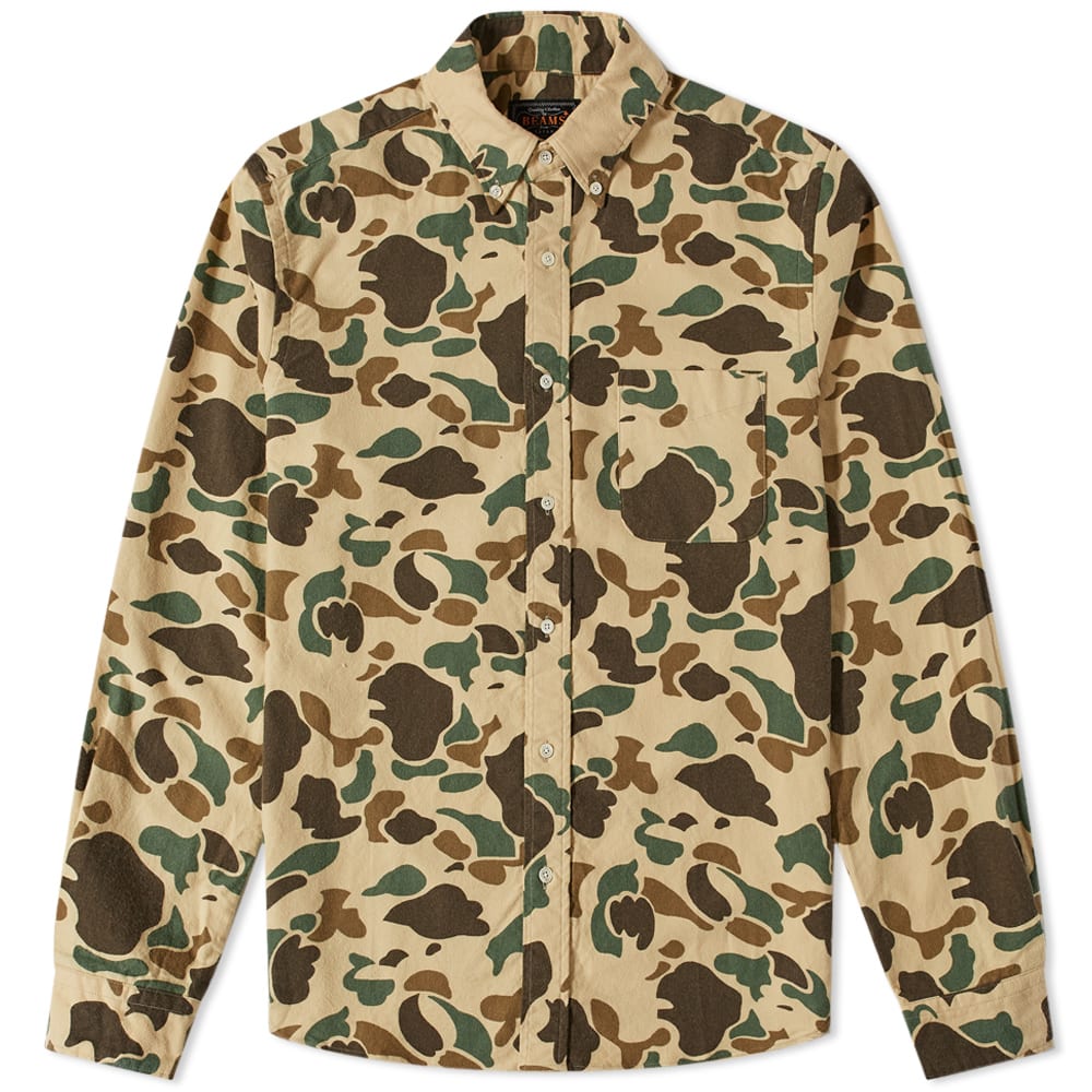 Beams Plus Button Down Camo Shirt Duck 