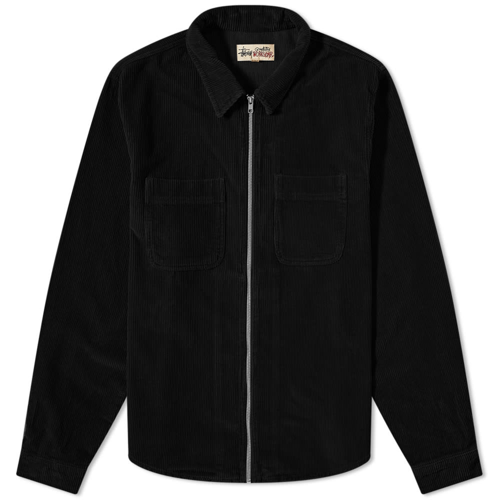 Stussy Wide Wale Cord Zip Shirt Black | END. (US)