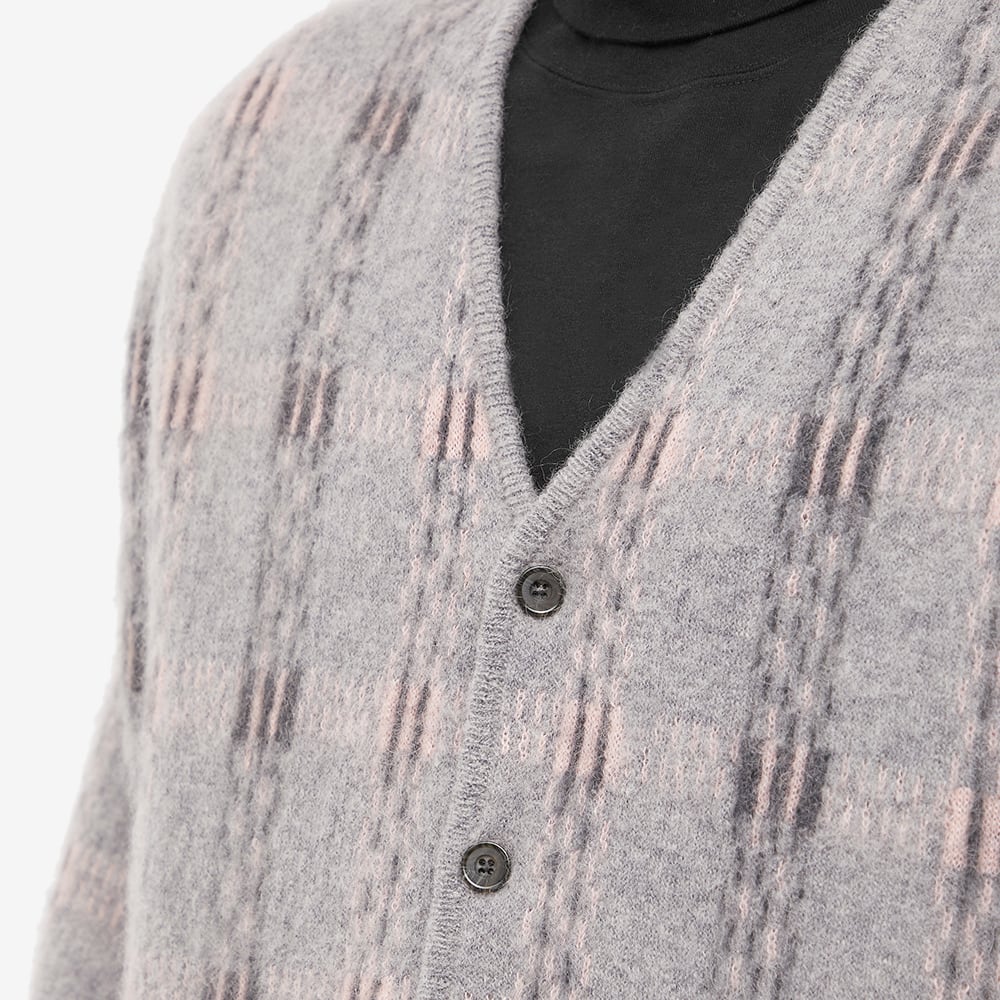 Beams Plus Check Jacquard Mohair Cardigan Grey | END. (JP)