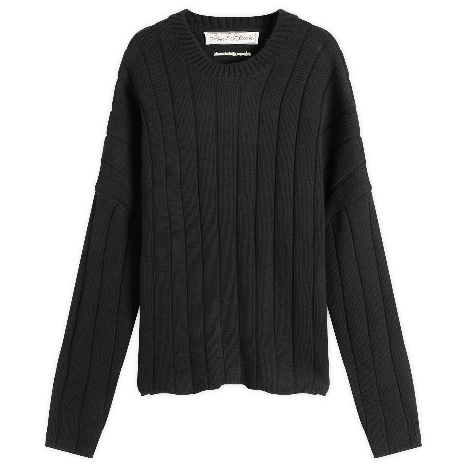about:blank — about:blank Men's Large Rib Knit Crew in Black, Size Medium