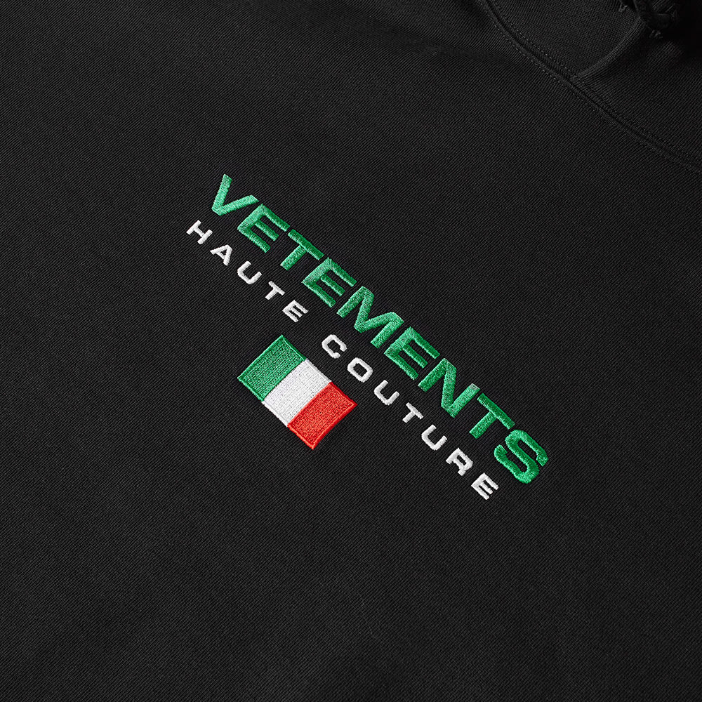 VETEMENTS Haute Couture Logo Popover Hoody Black END. (UK)