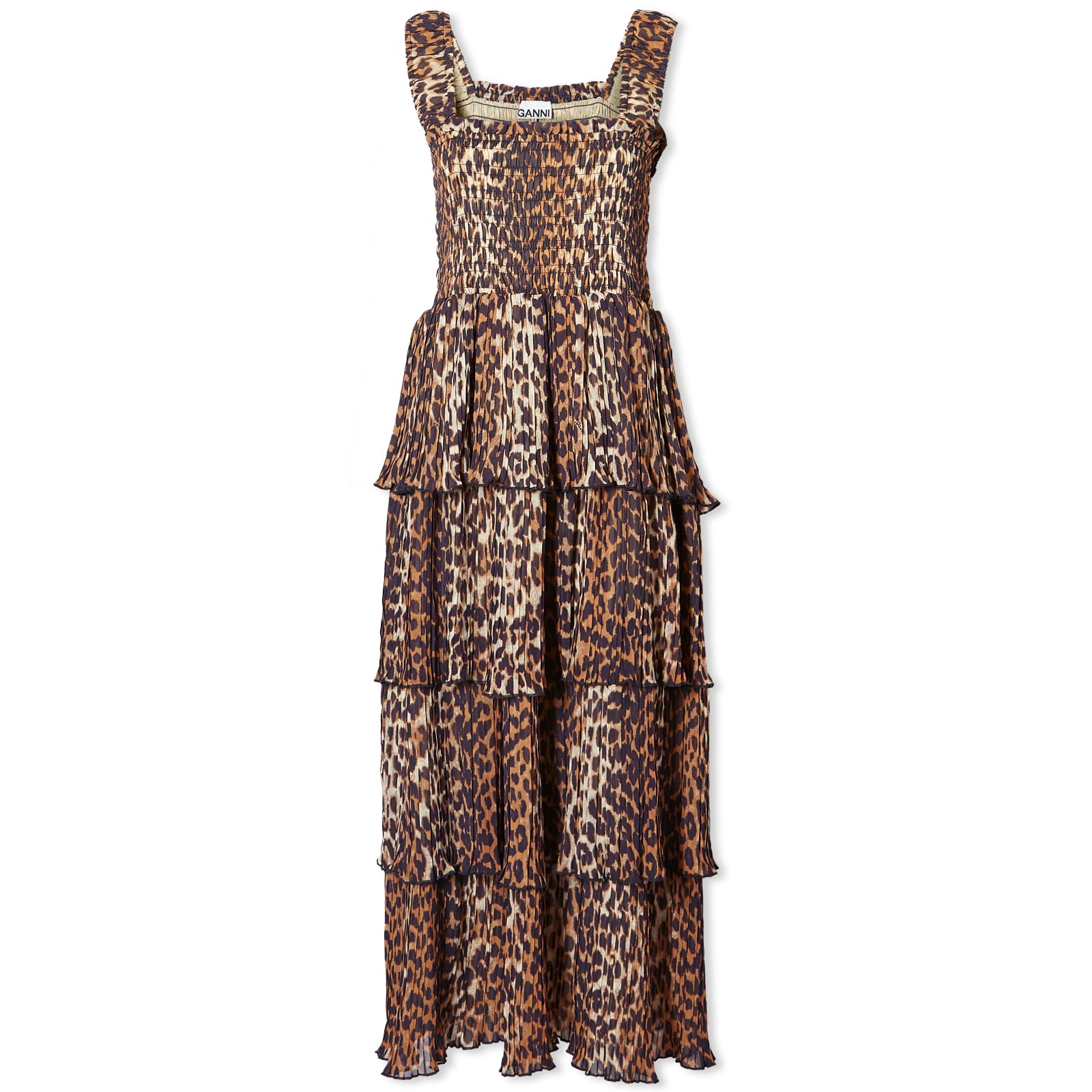 ganni smock midi dress