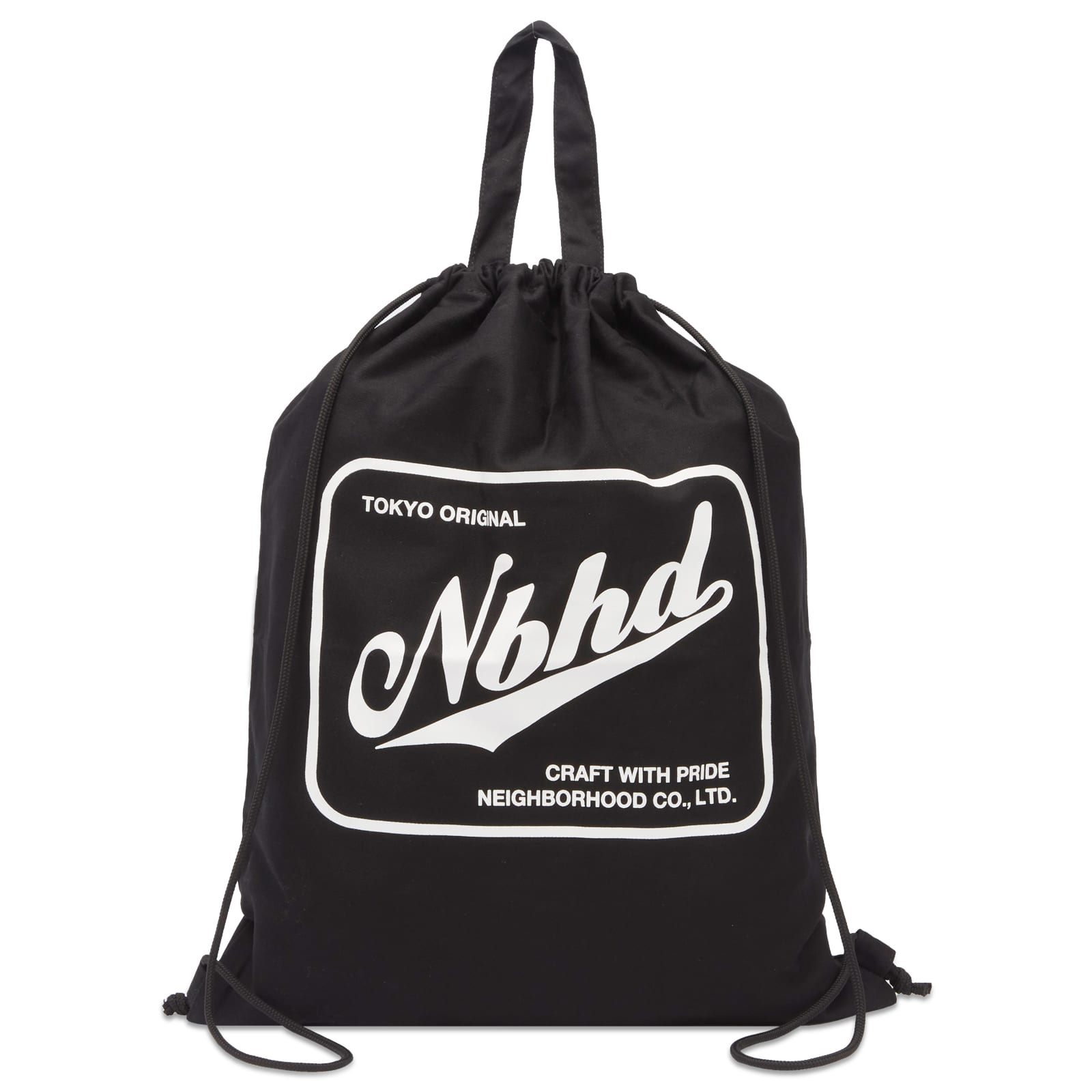 ゲリラNEIGHBORHOOD LOGO DRAWSTRING TOTE BAG NEIGHBORHOOD ◇ LOGO FLEXIBLE BAG-L / Tote bag / PVC / Black
