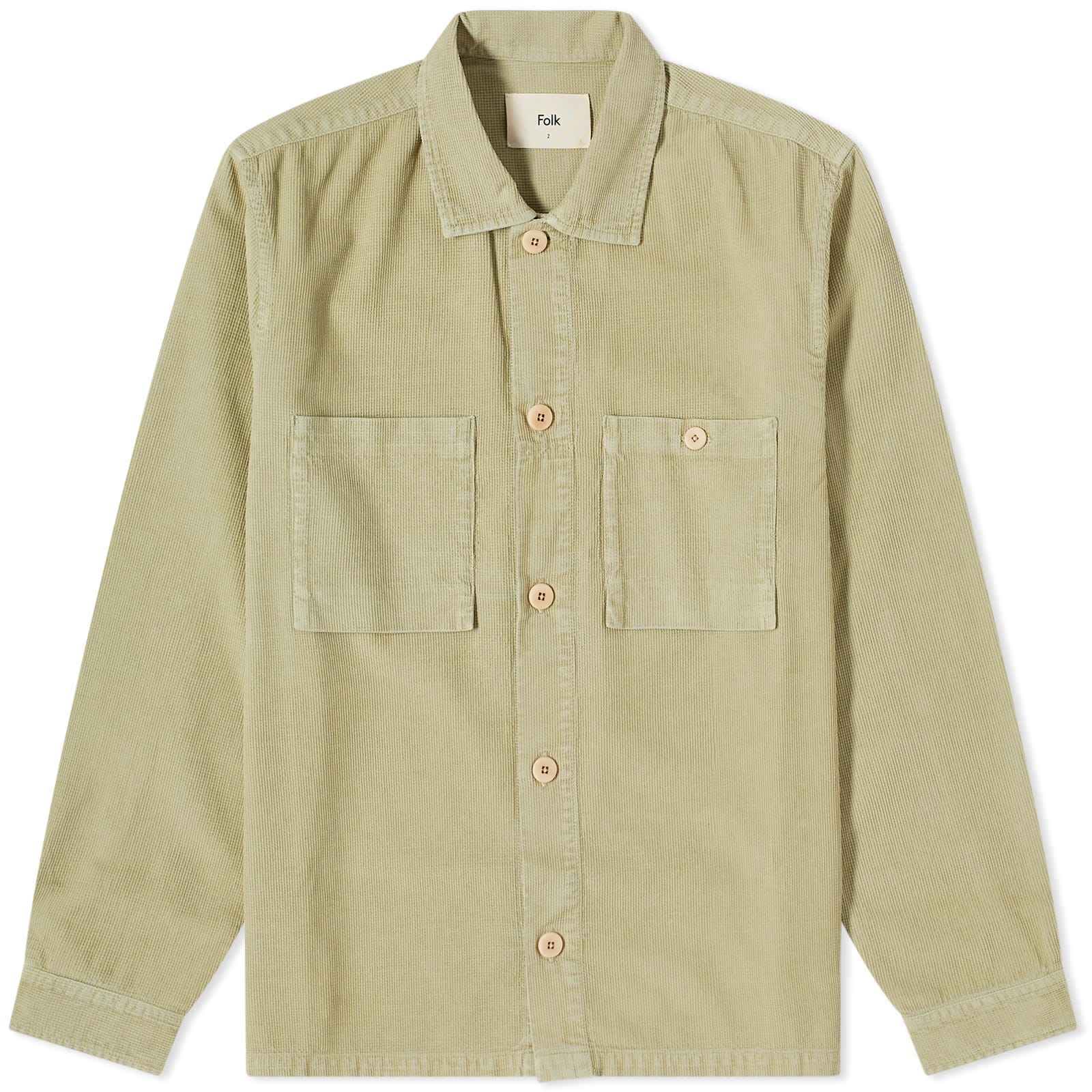 Folk Microcheck Cord Shirt Sage END.