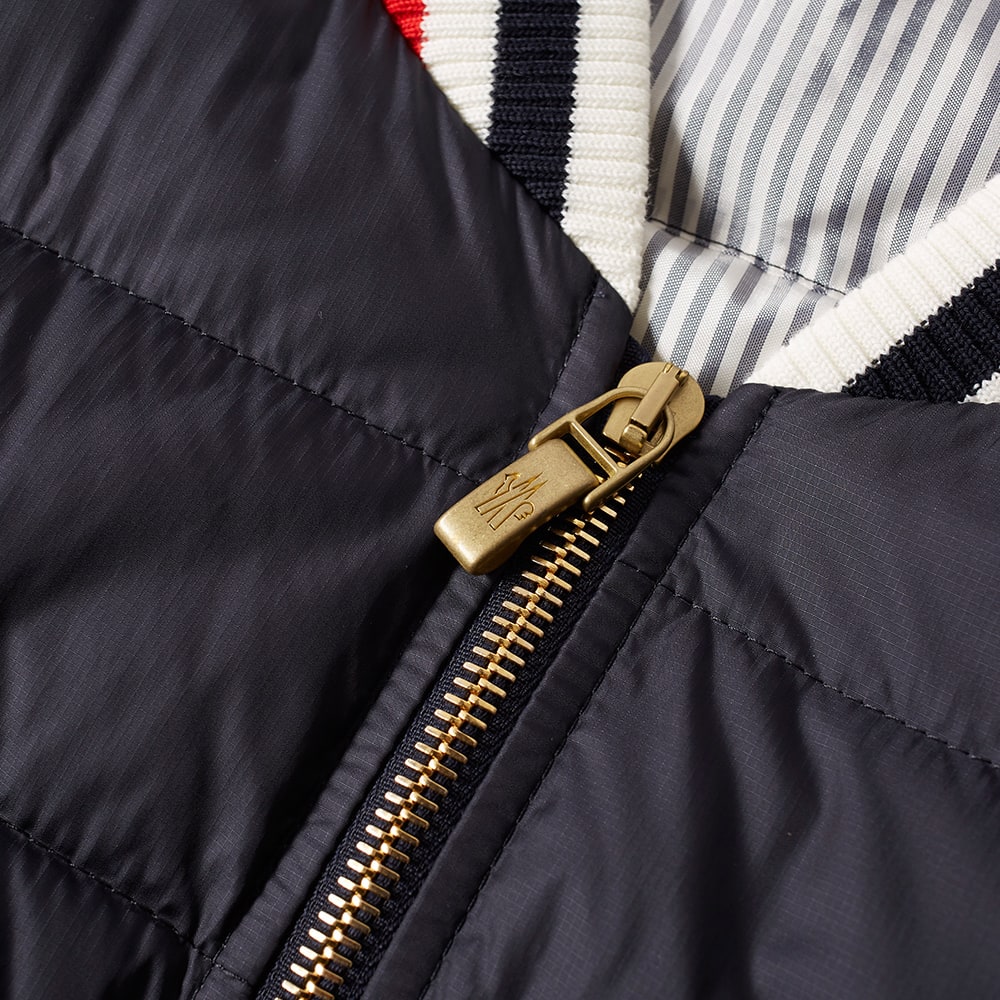 Moncler Gamme Bleu Arm Stripe Down Bomber Jacket Navy | END.