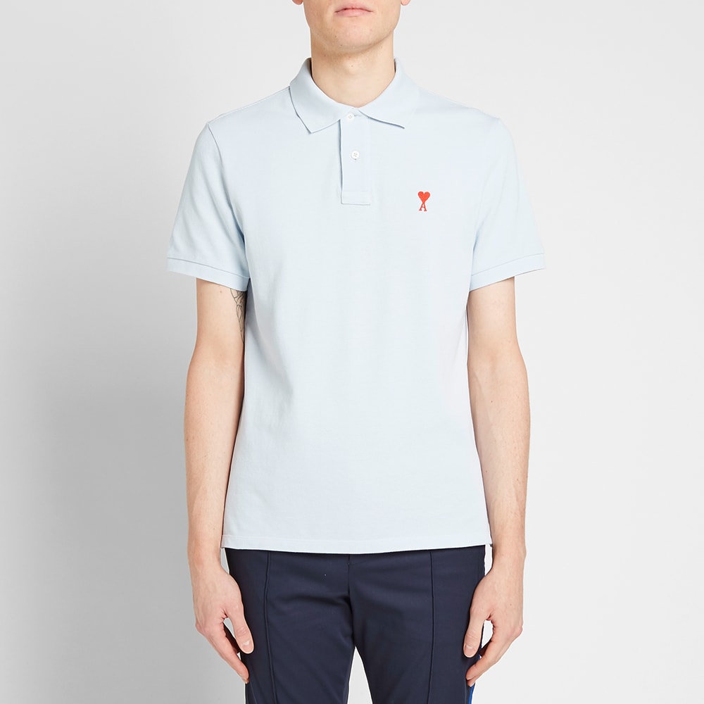 AMI Heart Logo Polo Sky Blue | END.