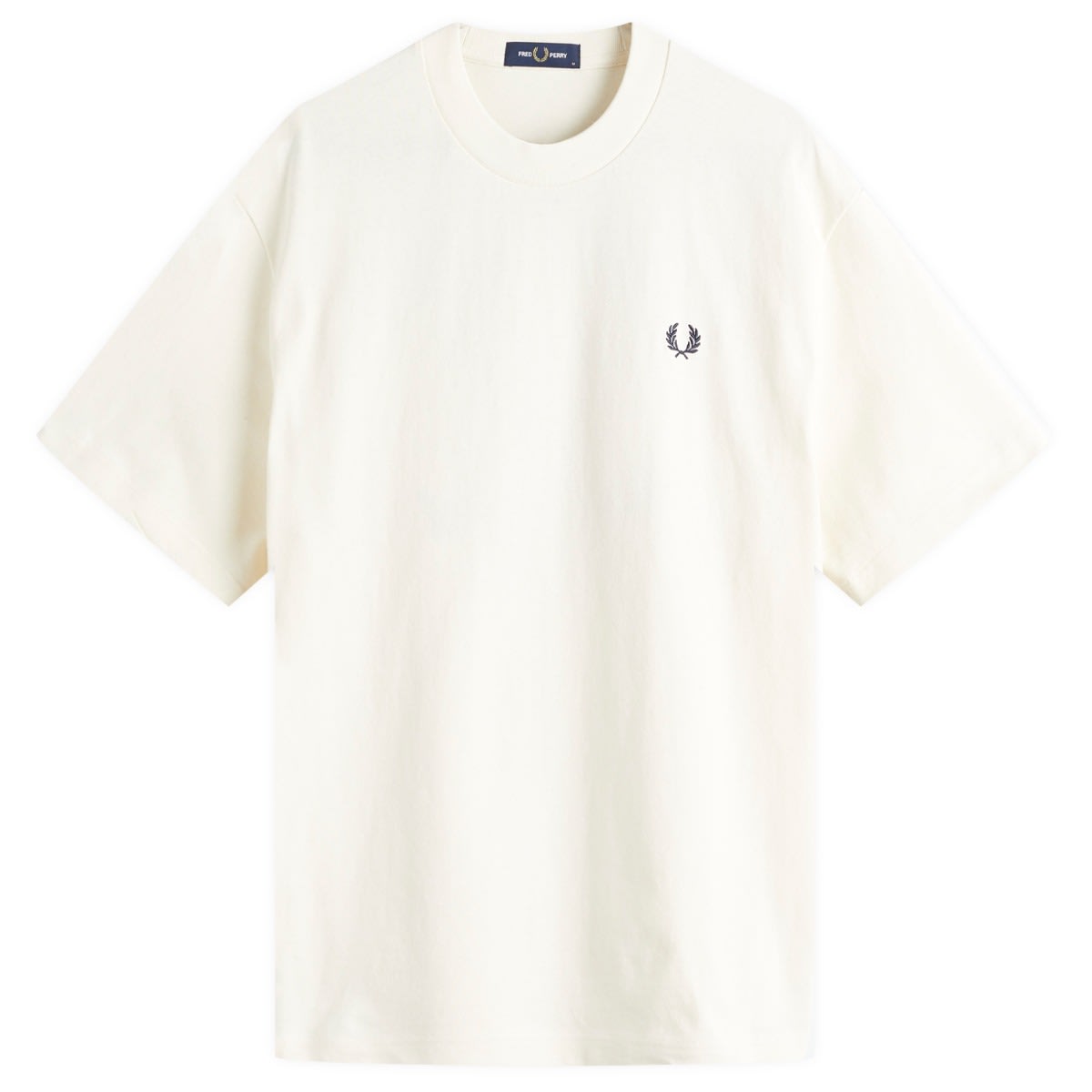 【FRED PERRY】 Embroidered Champion T-Shirt ★ Cotton 100% Embroidered Champion T-Shirt in Ecru | Fred Perry | EQVVS