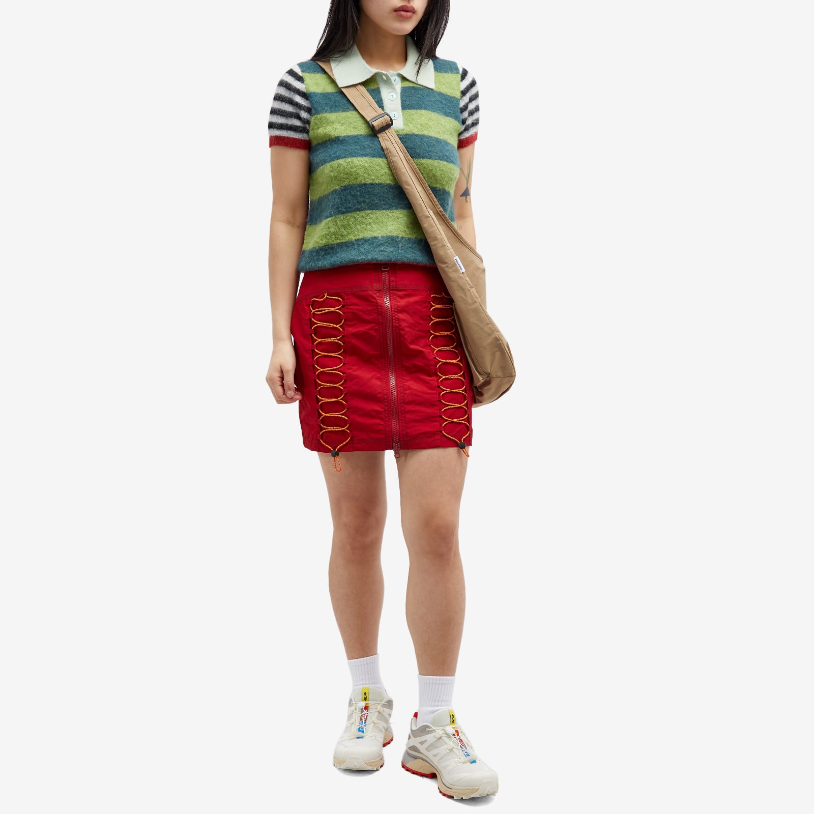 【BRAIN DEAD】BUNGEE ZIP MINI SKIRT [SEAFOAM] Bungee Zip Mini Skirt - Seafoam – Brain Dead