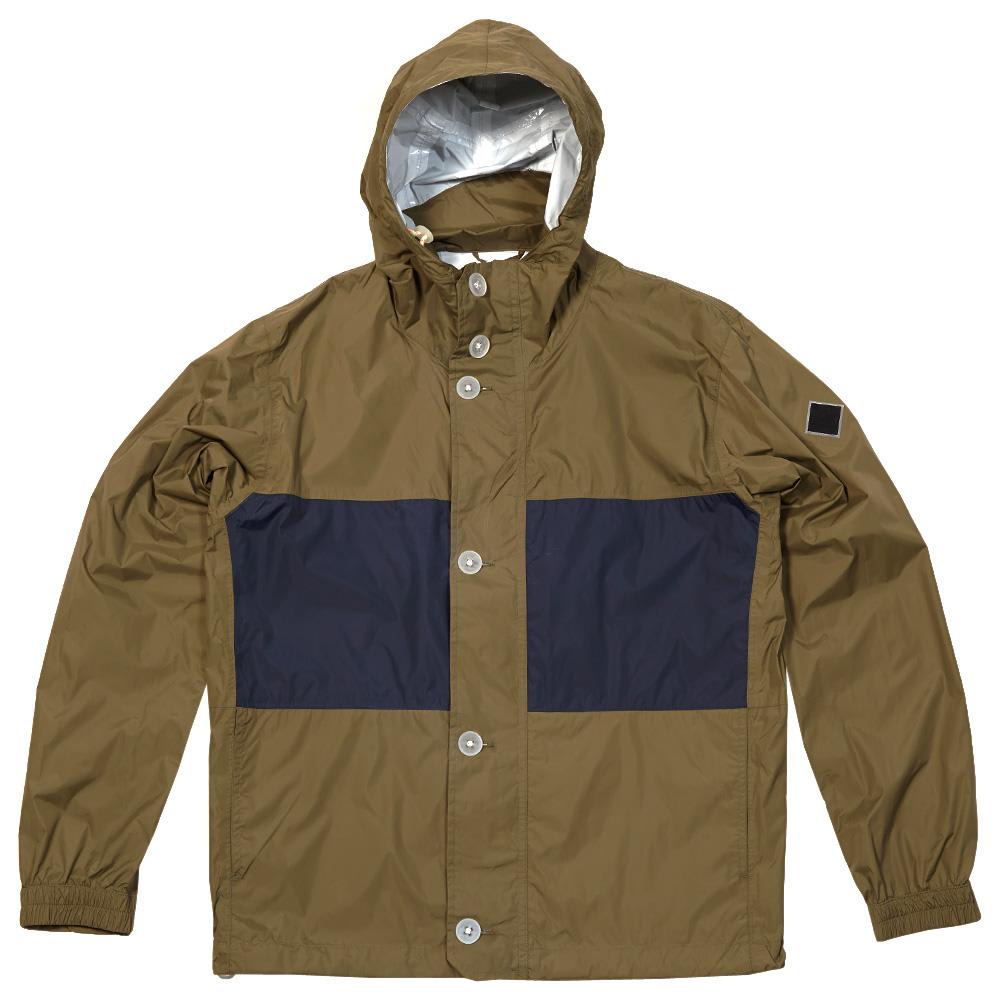 Paul Smith Nylon Waterproof Hooded Jacket Khaki & Navy | END. (UK)